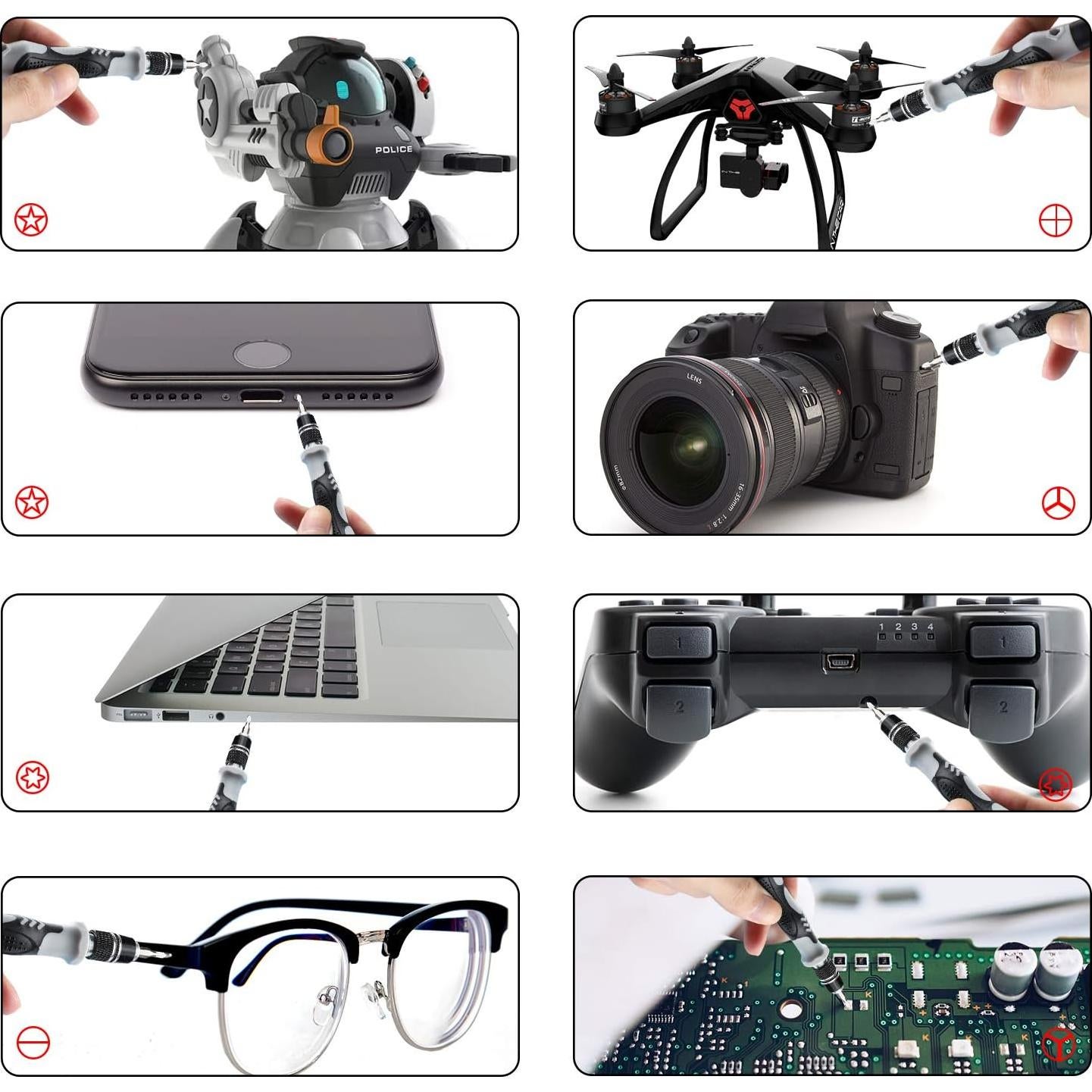 Juego de Destornilladores de Precisión ZinonMax con Alfombrilla ESD