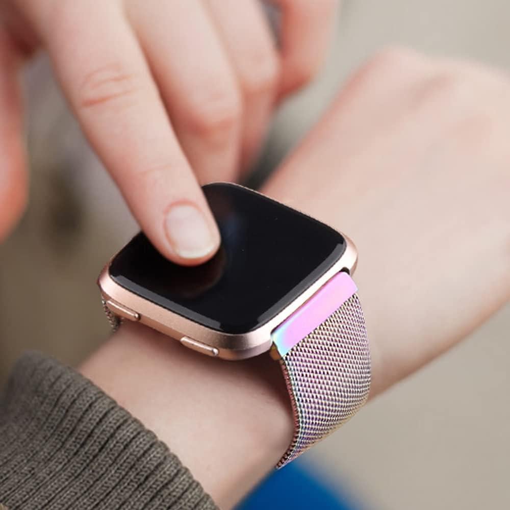 Paquete de 2 bandas de metal Afoskce para Fitbit Inspire 2