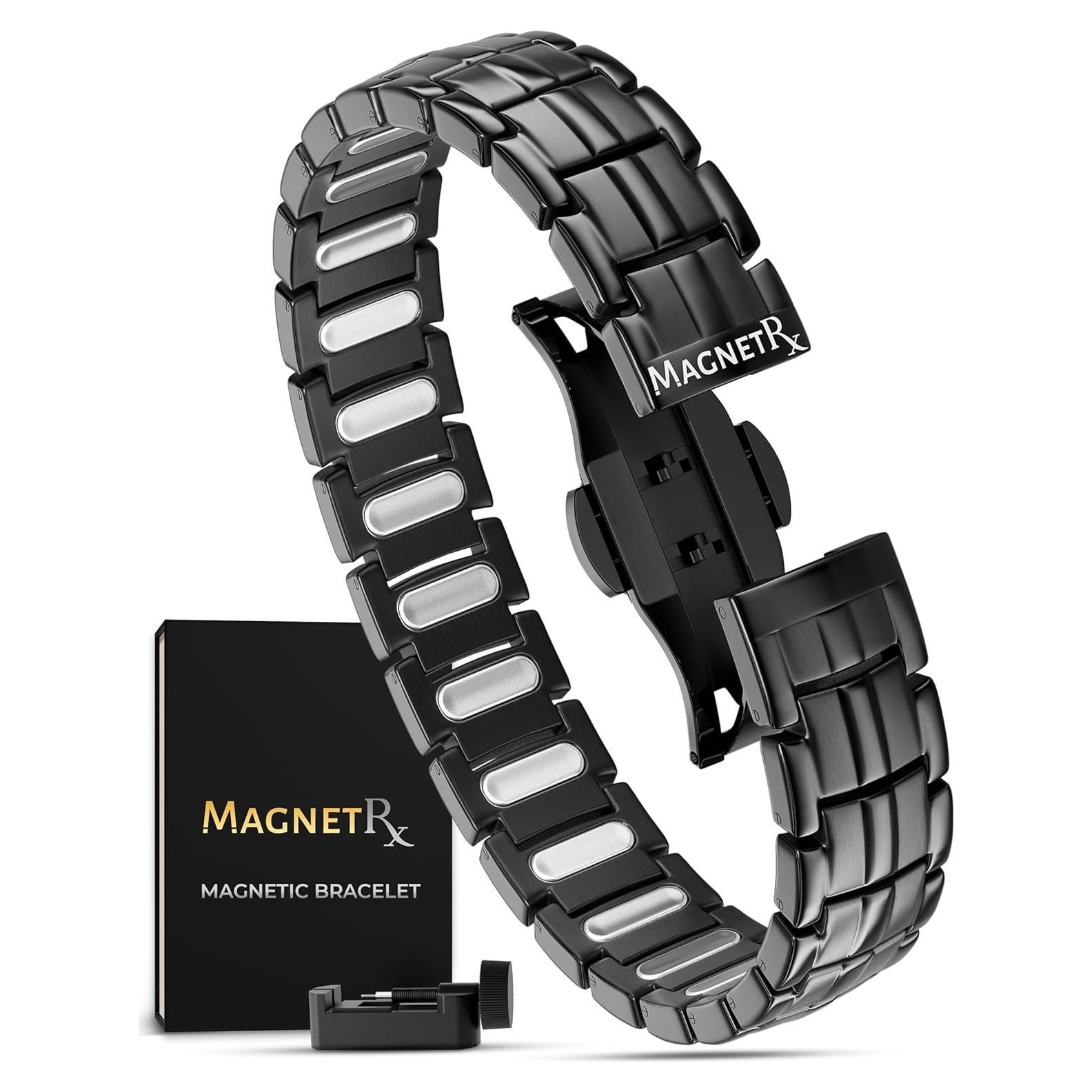 Pulsera Magnética Titanio MagnetRX EllipseMAX 5000 Gauss Negra