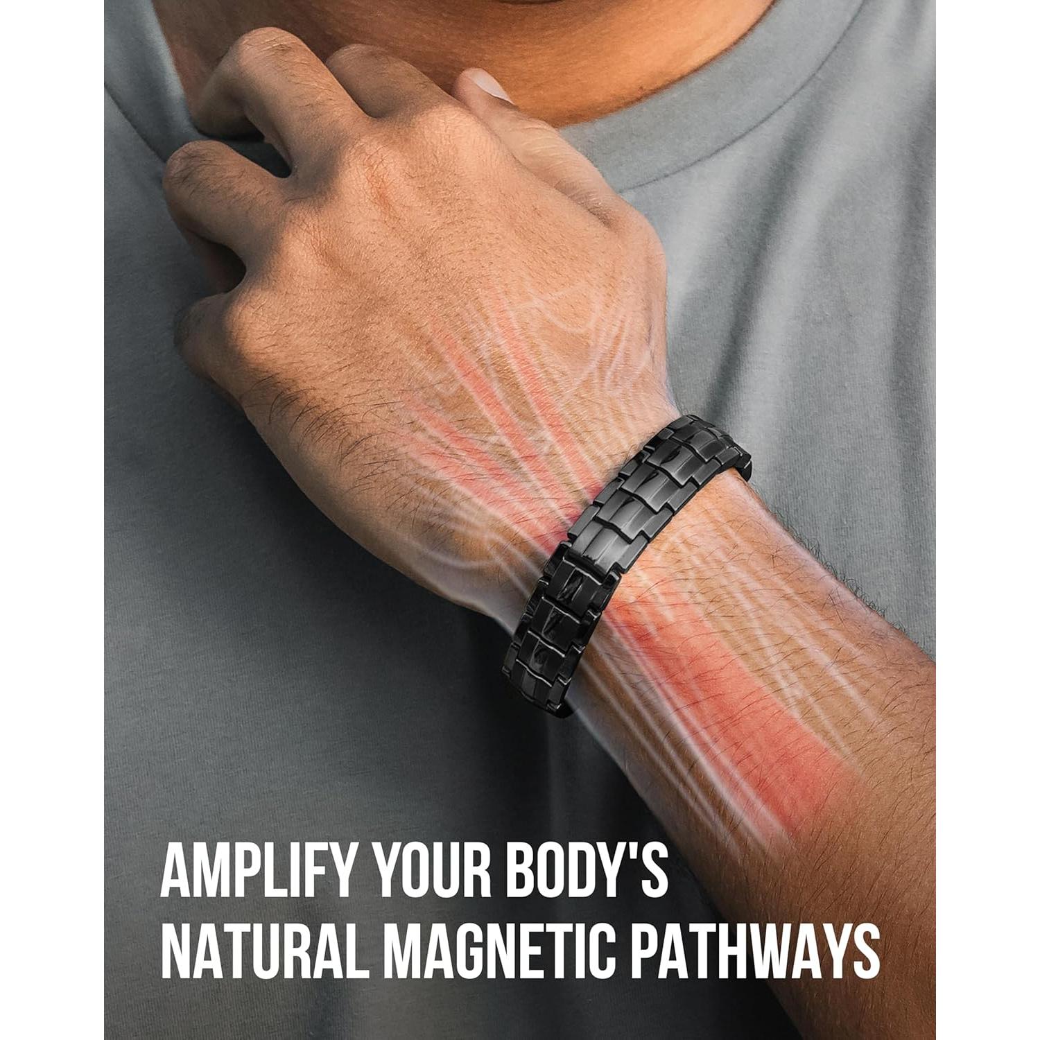 Pulsera Magnética Titanio MagnetRX EllipseMAX 5000 Gauss Negra