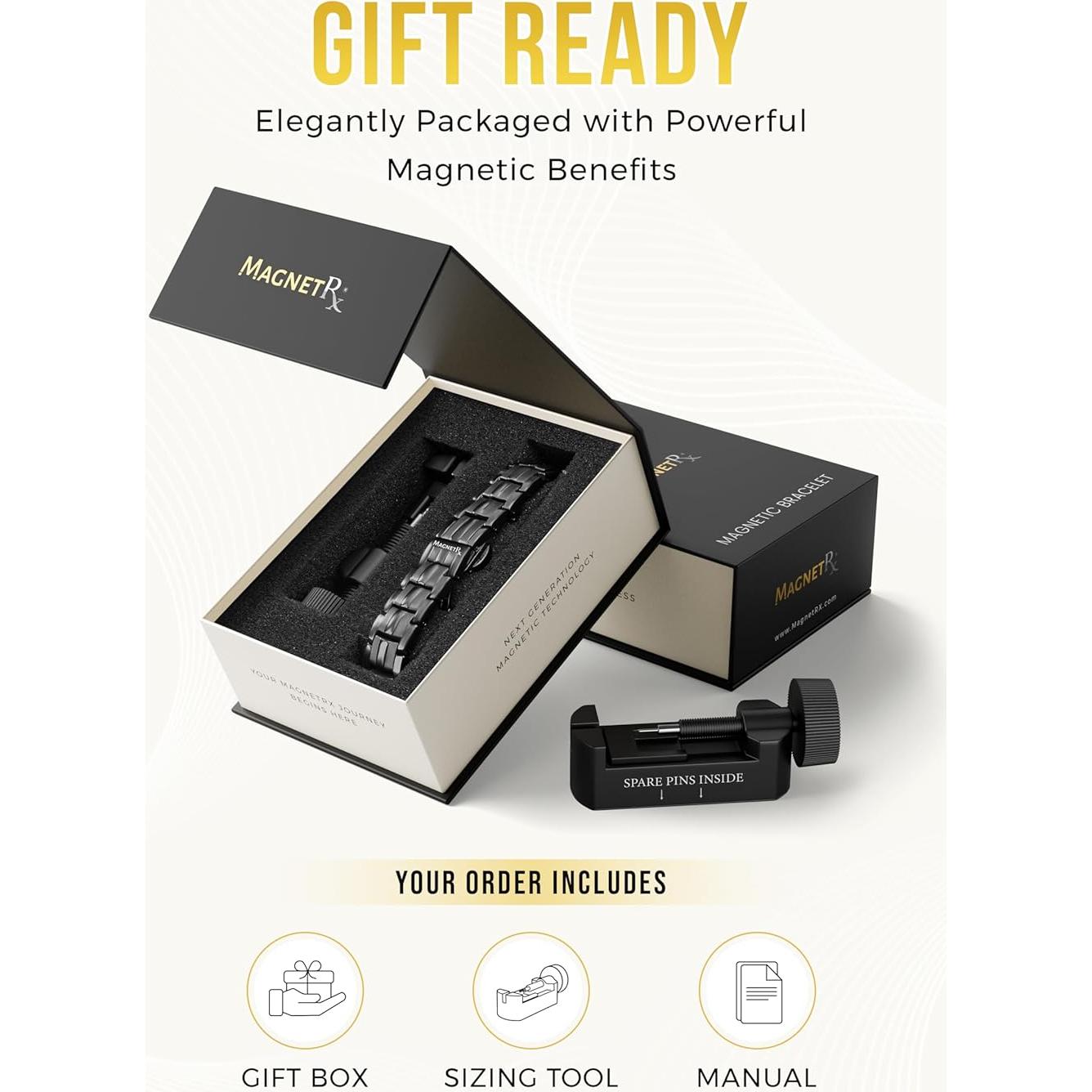 Pulsera Magnética Titanio MagnetRX EllipseMAX 5000 Gauss Negra