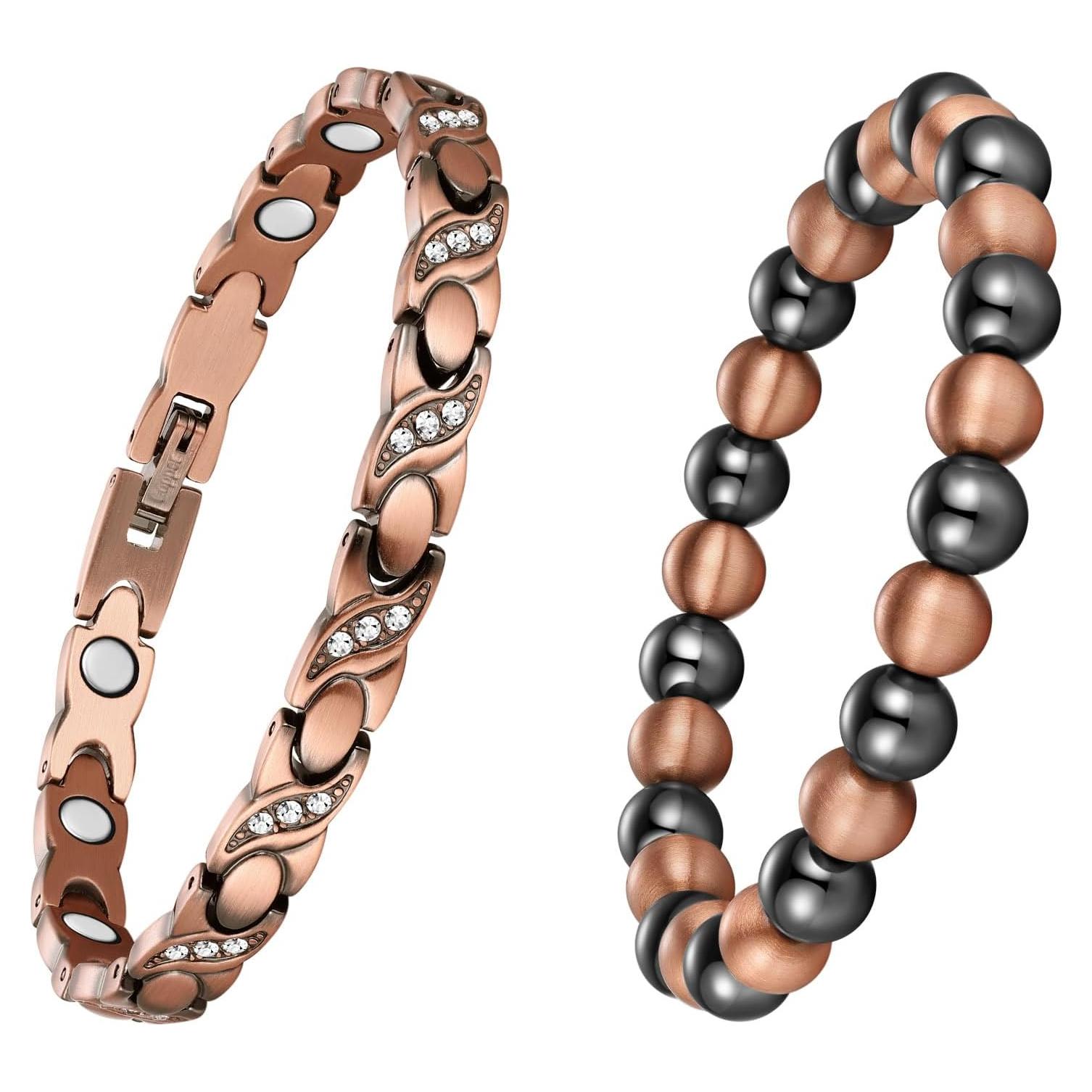 Pulsera Magnética de Cobre Puro Feraco 8mm Unisex