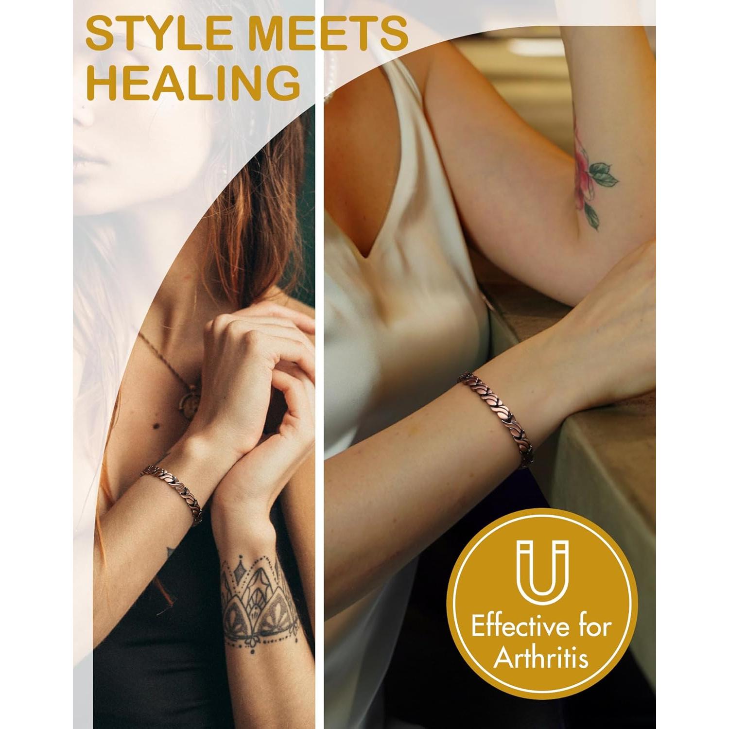 Pulsera Magnética de Cobre Puro Feraco Unisex 8mm 3500 Gauss