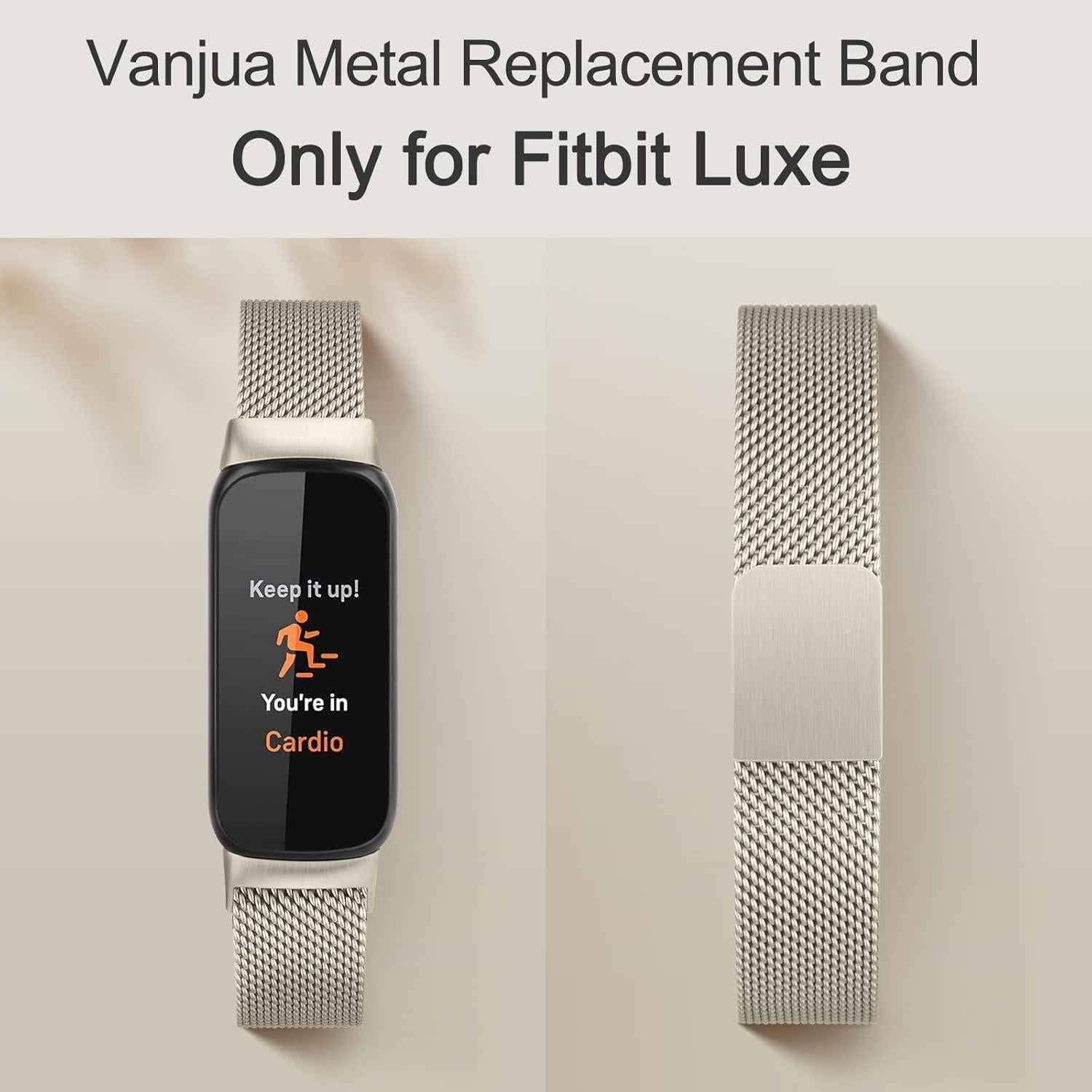 Banda de Metal Vanjua para Fitbit Luxe - Acero Inoxidable Ajustable