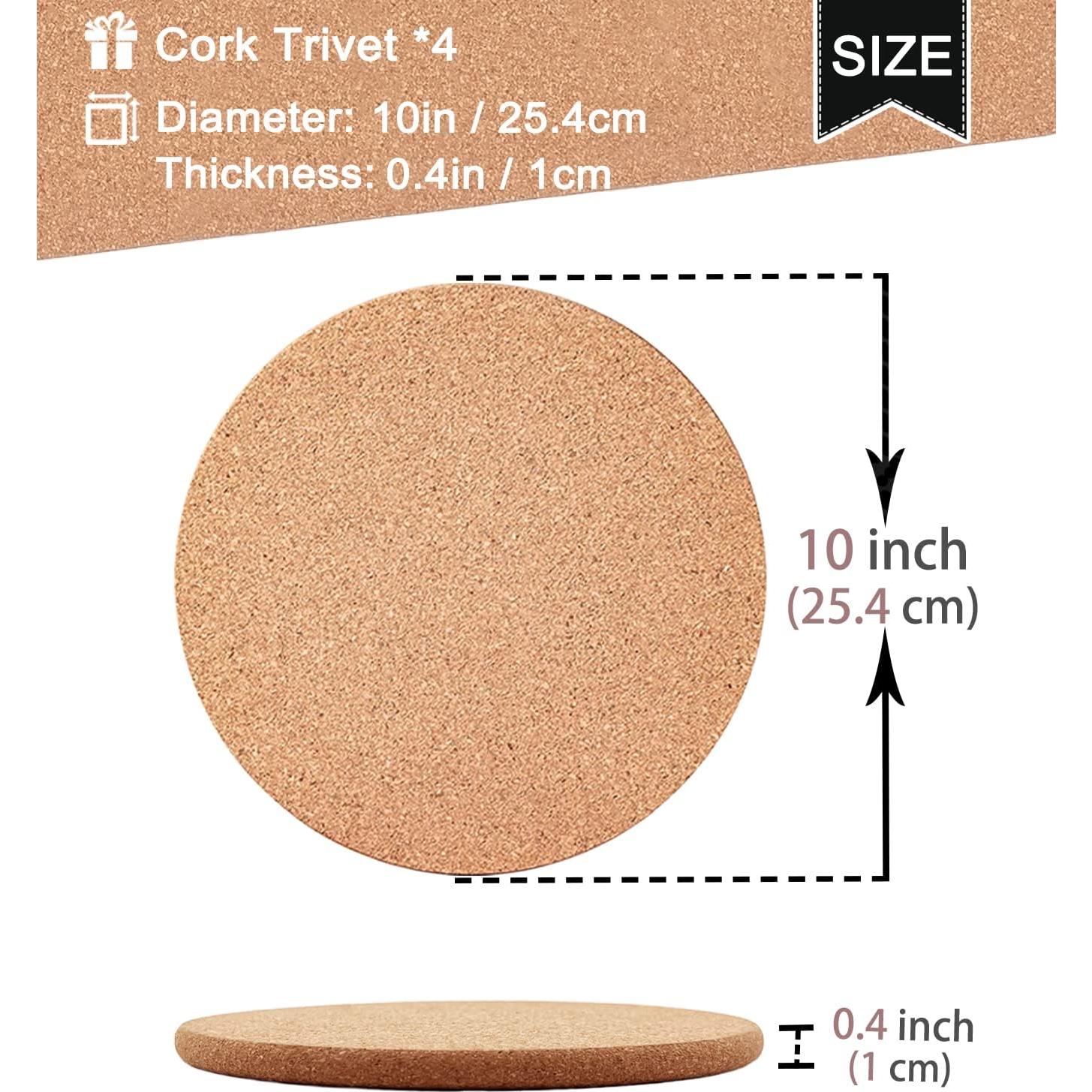 Trivet de Corcho KITLAB 4 Piezas 25.4 cm Resistente al Calor