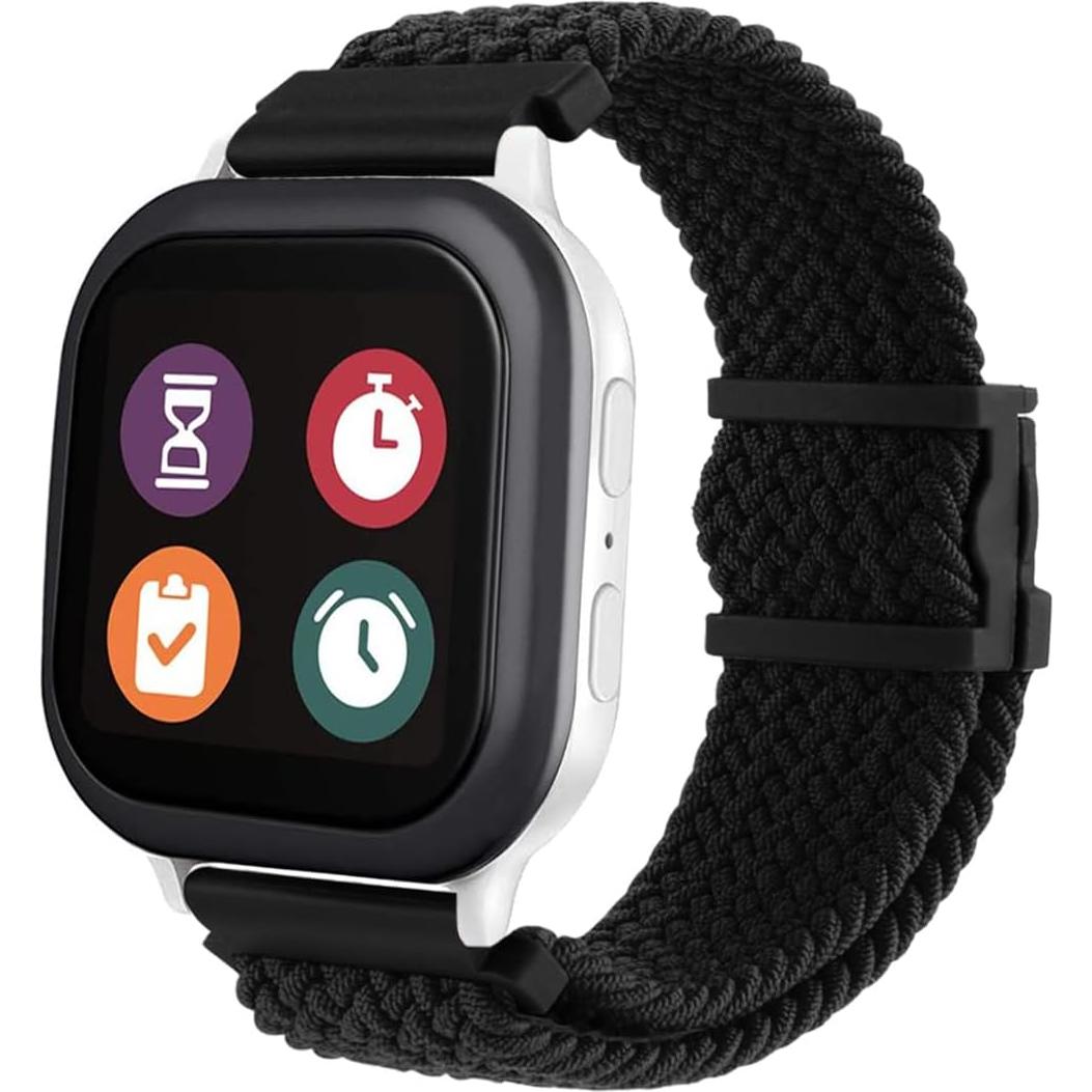 Correa de Reloj Trenzada Elástica Negro - Hebilla Magnética 20mm