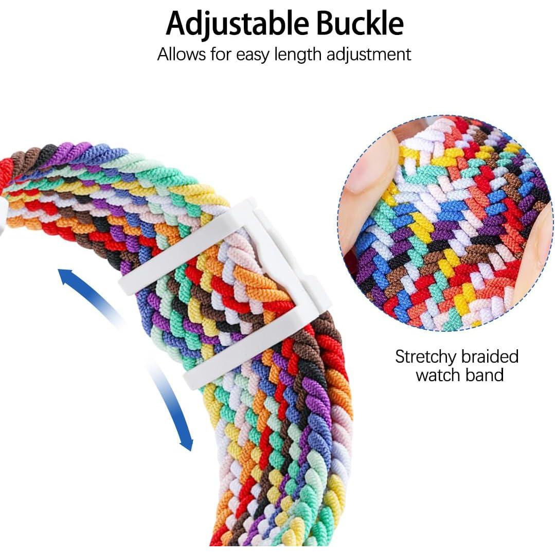 Correa de Reloj Trenzada Elástica Negro - Hebilla Magnética 20mm