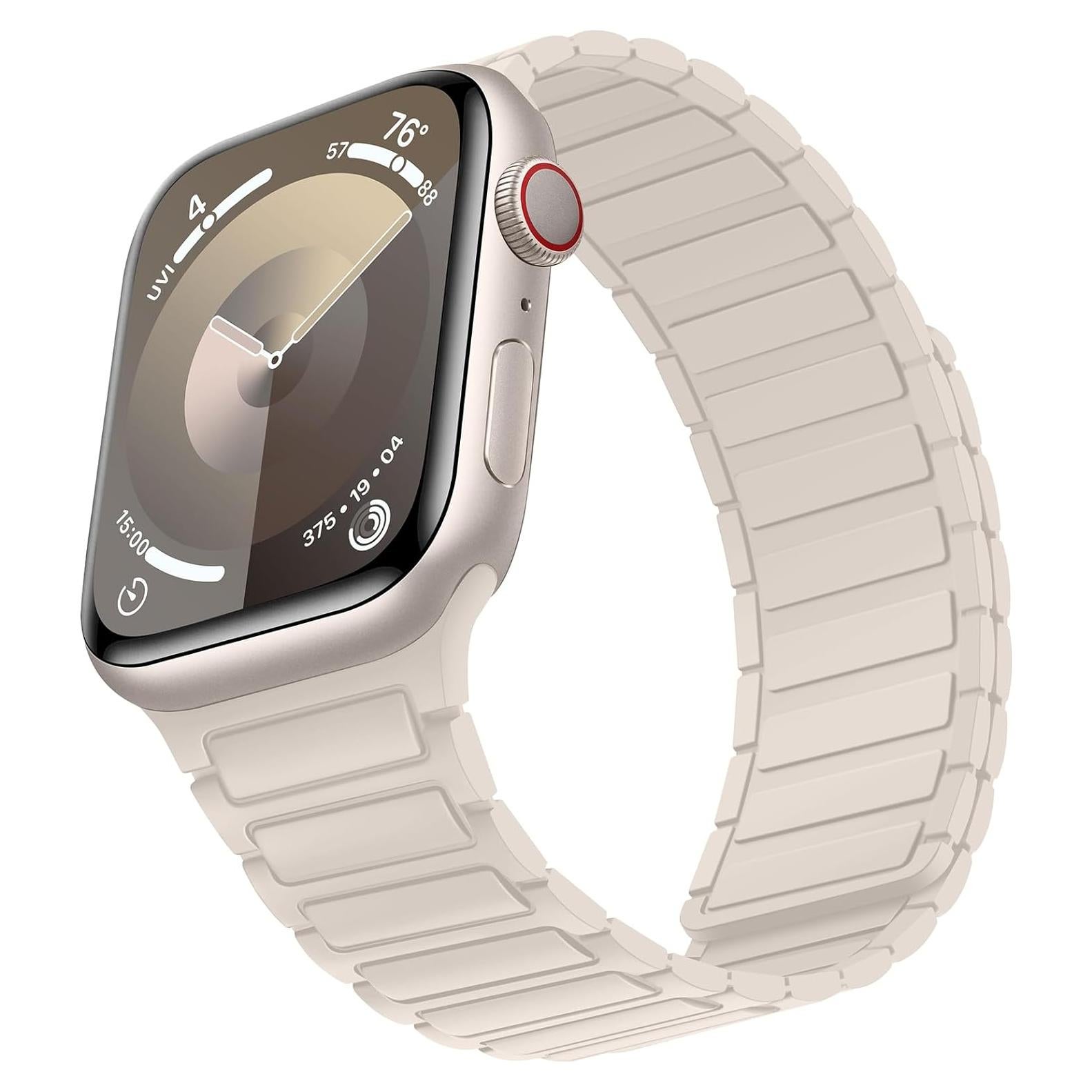 Banda Magnética Silicona Suave Beige para Apple Watch 38-41mm