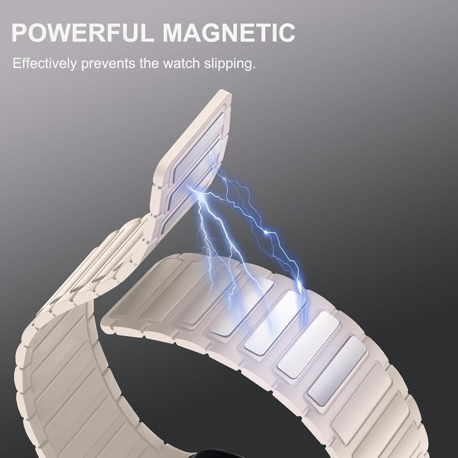 Banda Magnética Silicona Suave Beige para Apple Watch 38-41mm