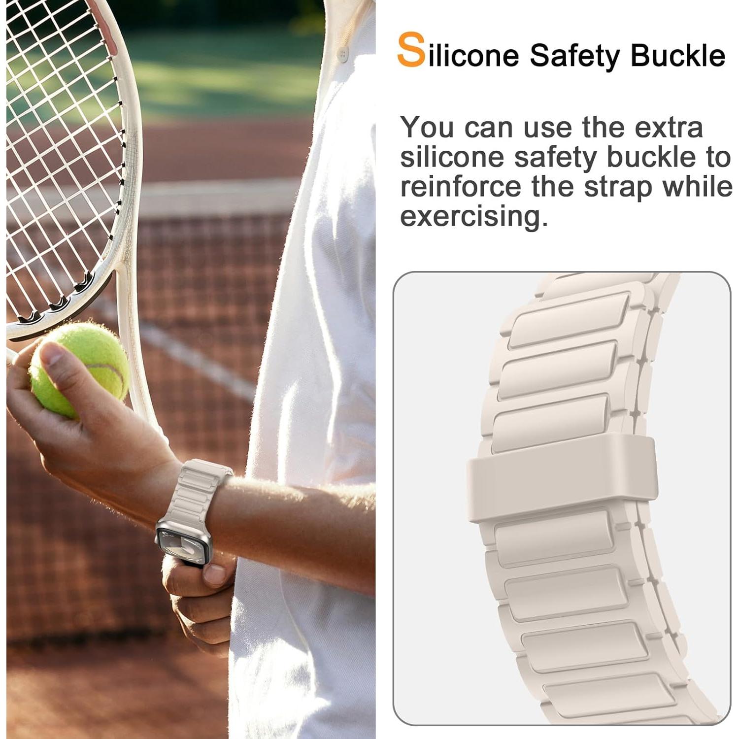 Banda Magnética Silicona Suave Beige para Apple Watch 38-41mm