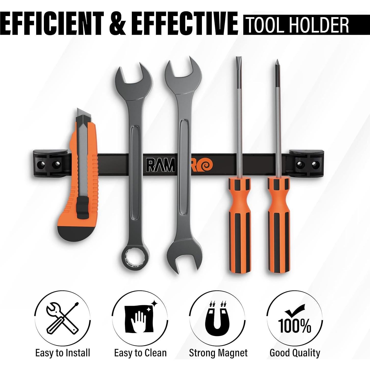 Soporte Magnético para Herramientas RamPro 30.48 cm - Organizador de Taller