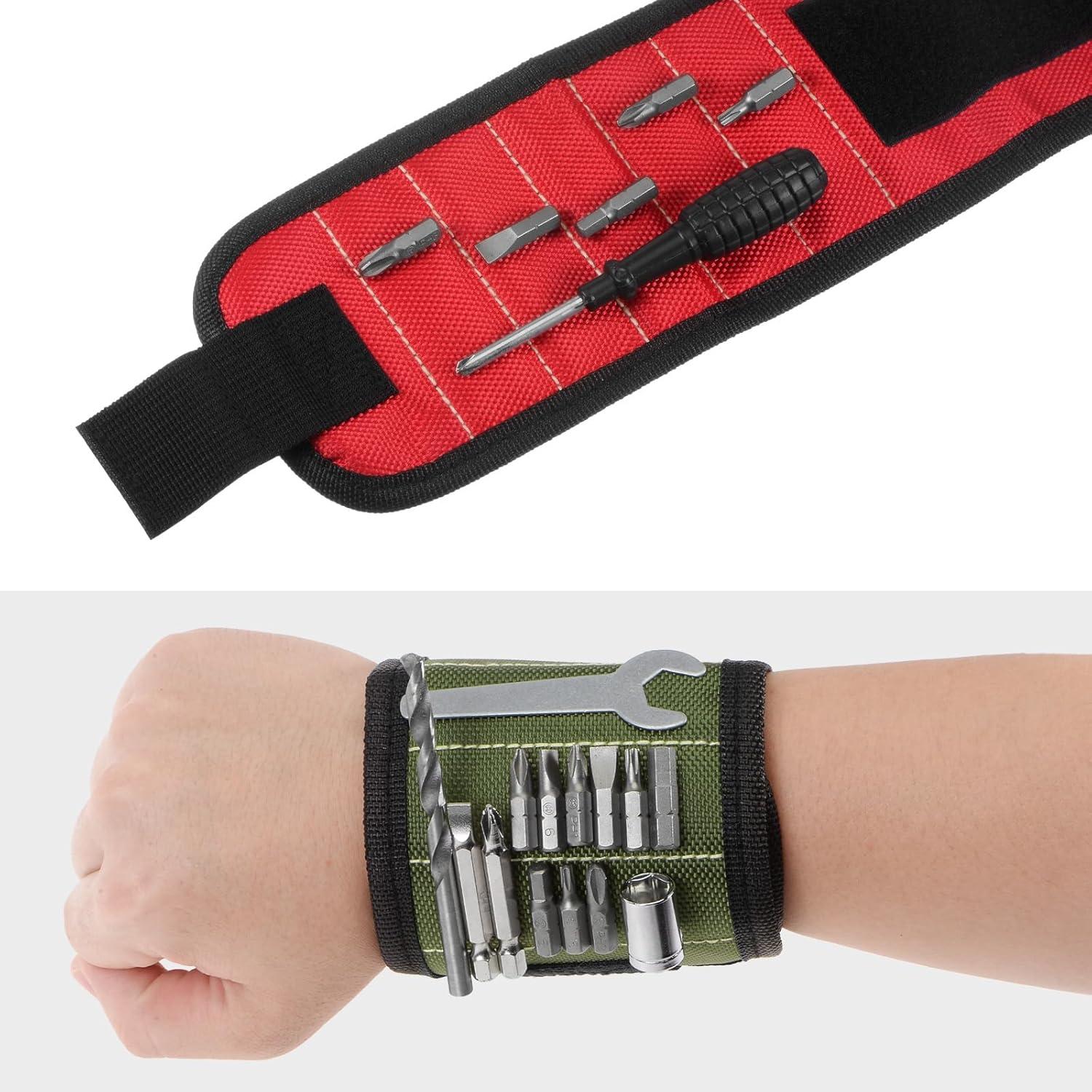 Pulsera Magnética HARFINGTON de Nylon con 15 Imánes - Rojo