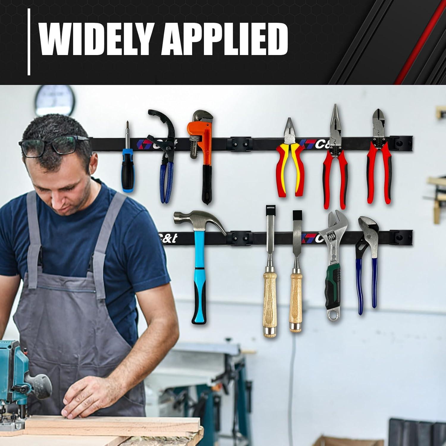 Organizador Magnético de Herramientas C&T - 6 Barras + Soporte