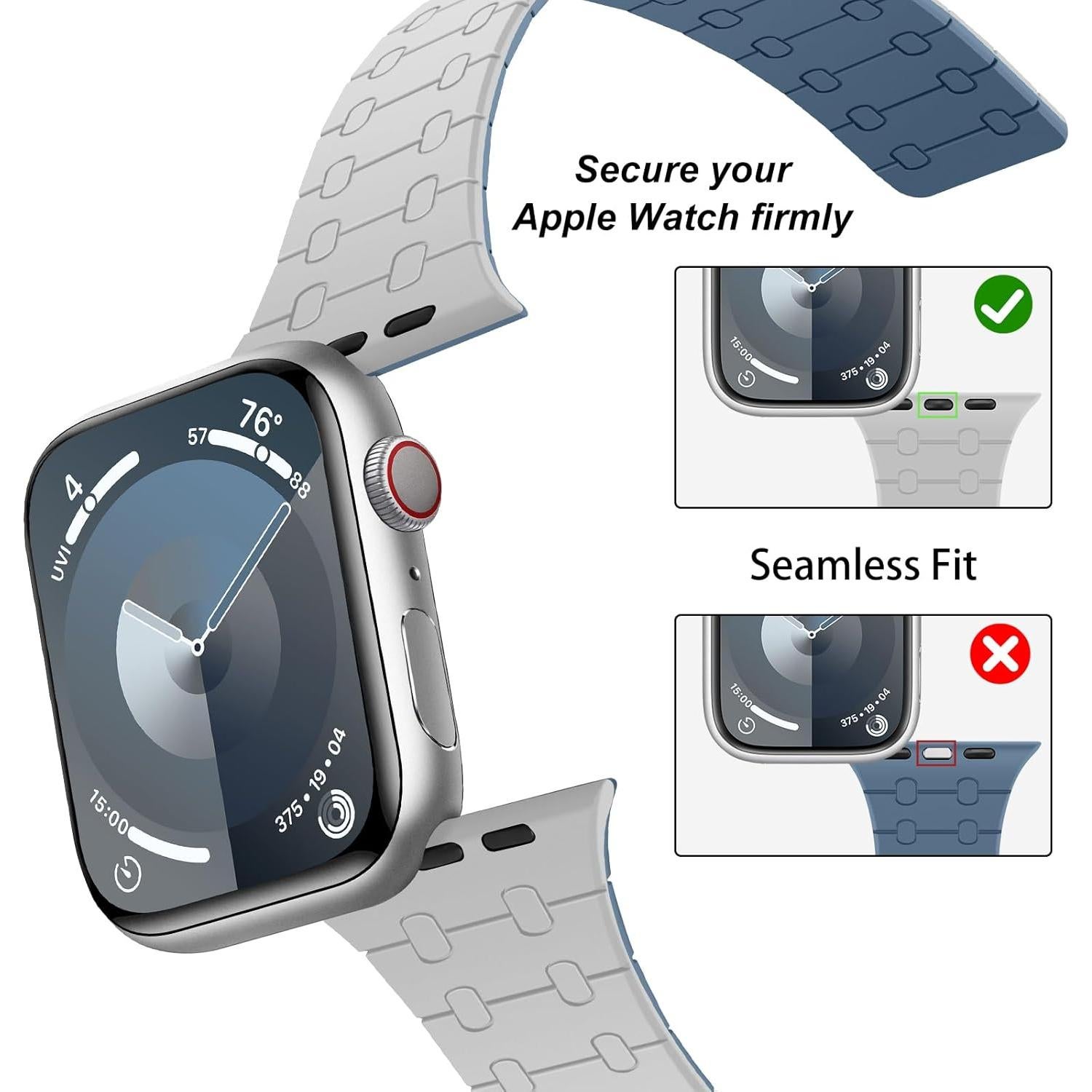 Banda Magnética Amizee para Apple Watch 38-42mm Gris Azul