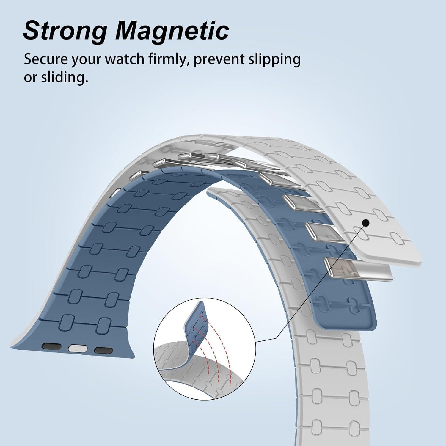 Banda Magnética Amizee para Apple Watch 38-42mm Gris Azul