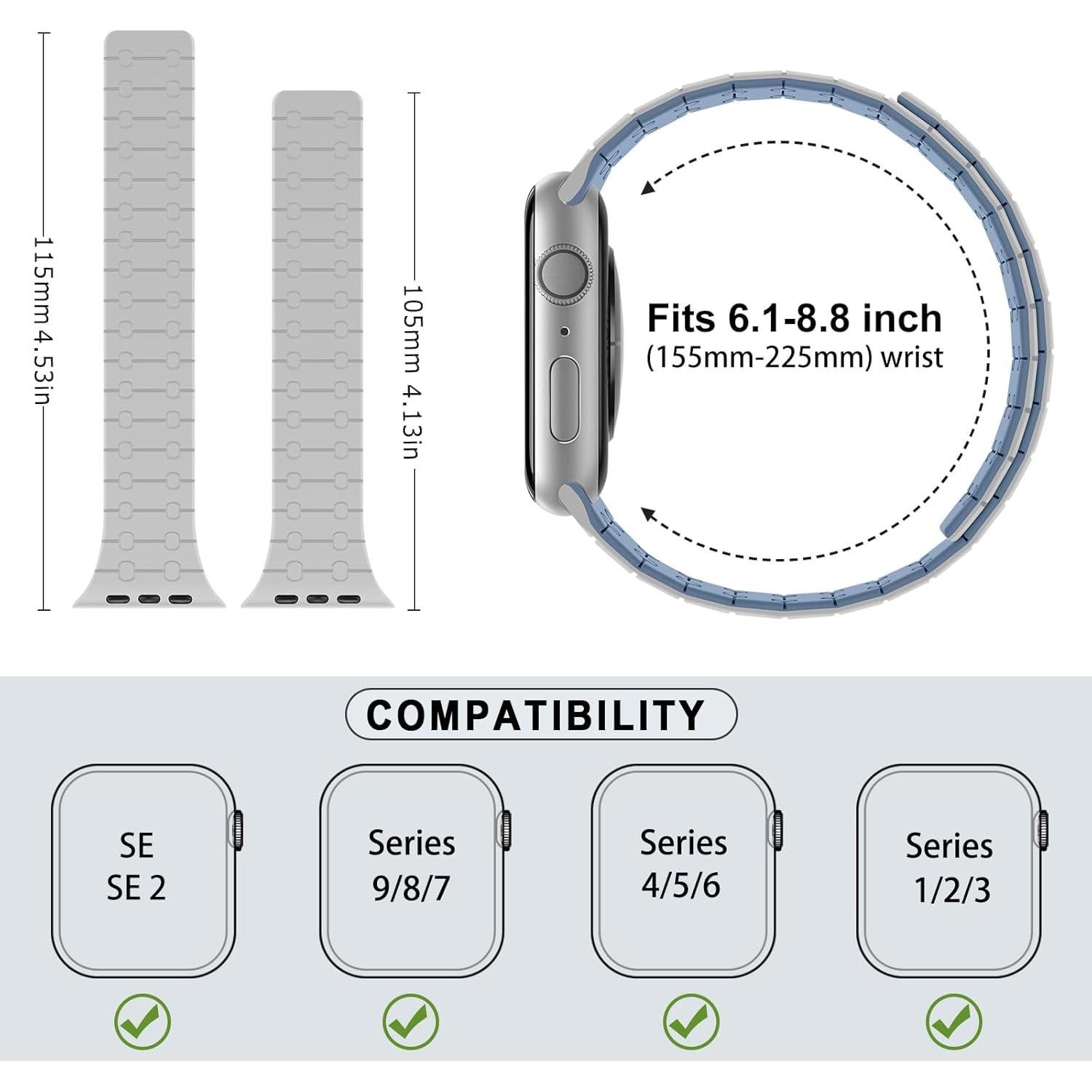 Banda Magnética Amizee para Apple Watch 38-42mm Gris Azul