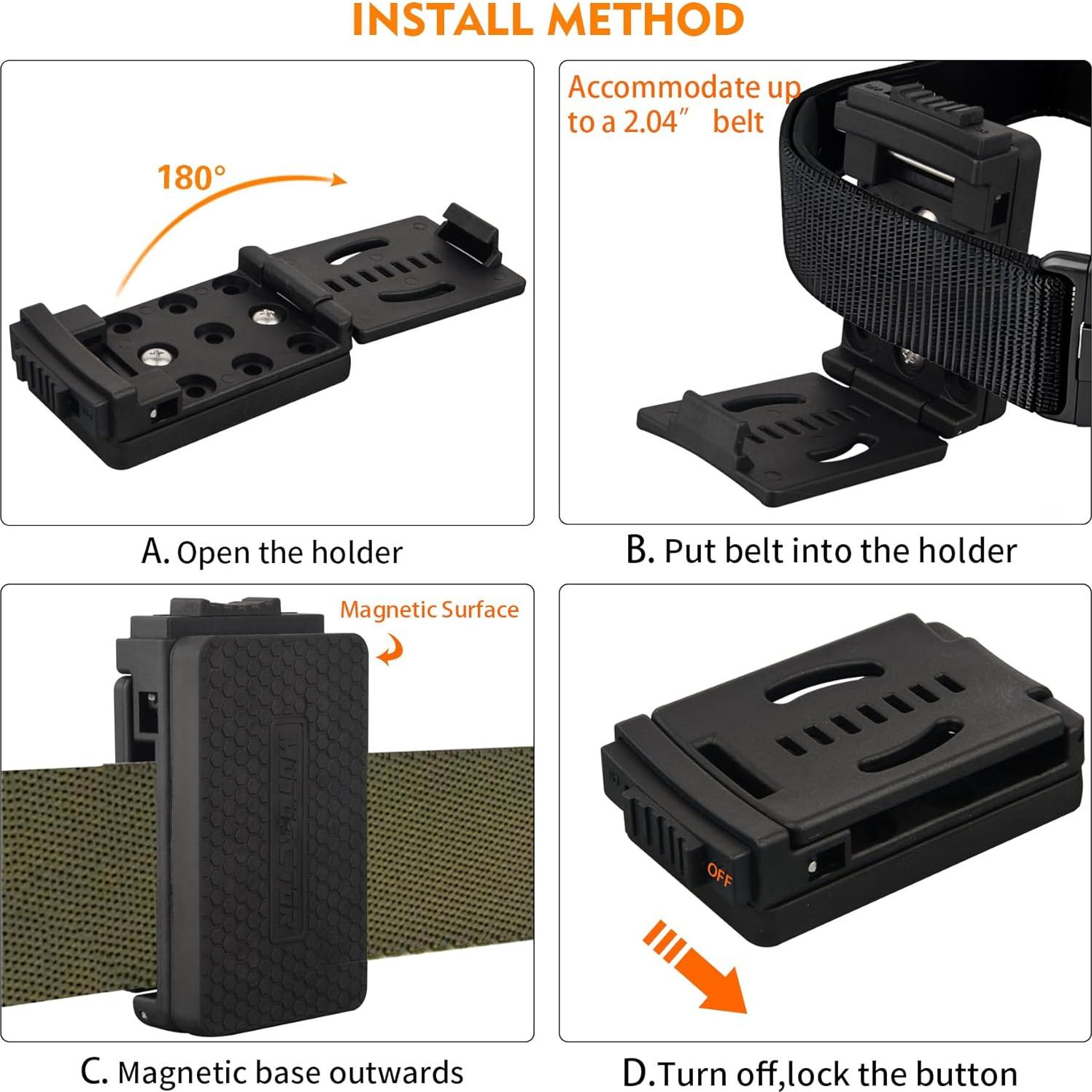 Clip de Cinturón Magnético MUTUACTOR 1 Unidad Antideslizante