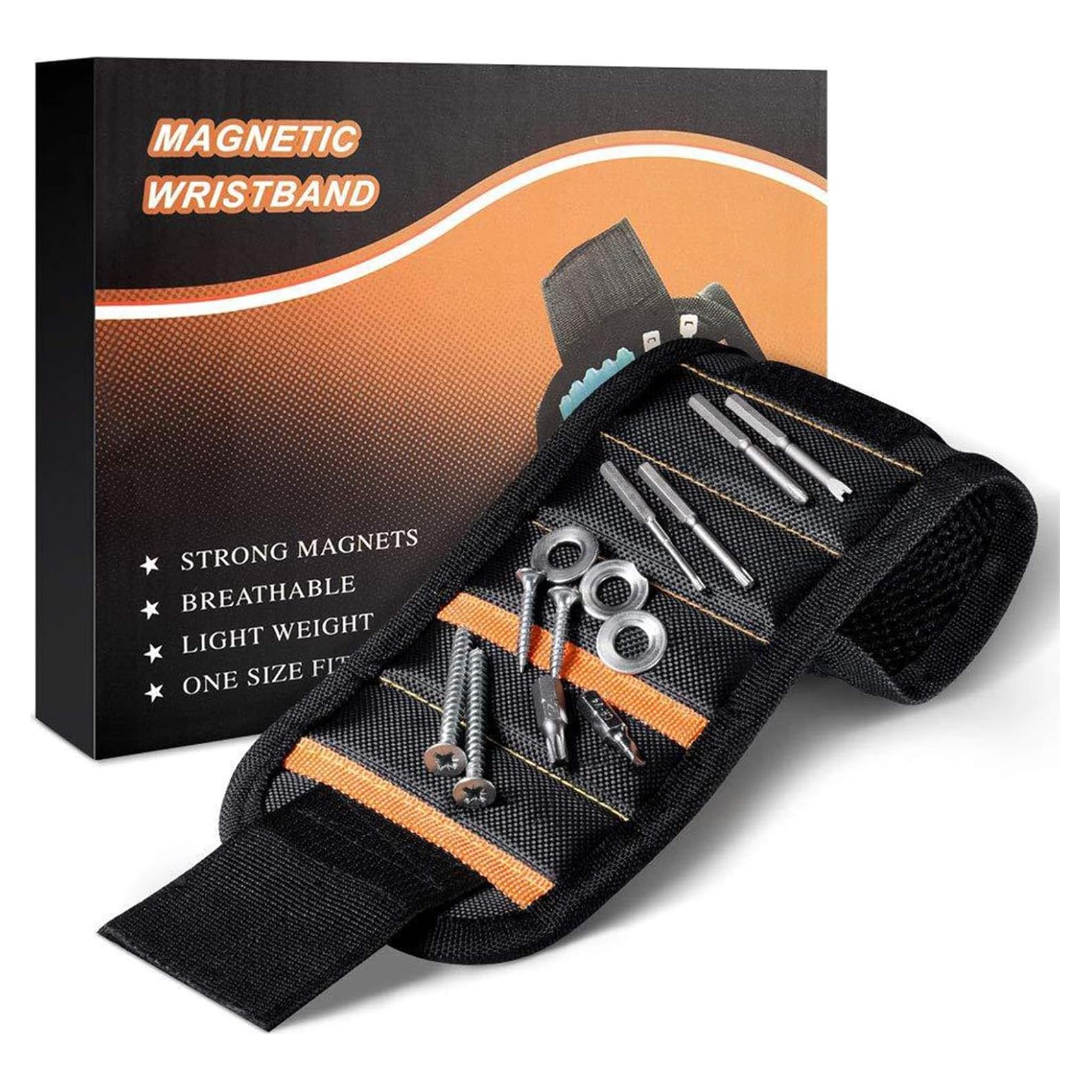 Pulsera Magnética SYTONGTONG con 15 Imanes Fuertes - Negro-naranja