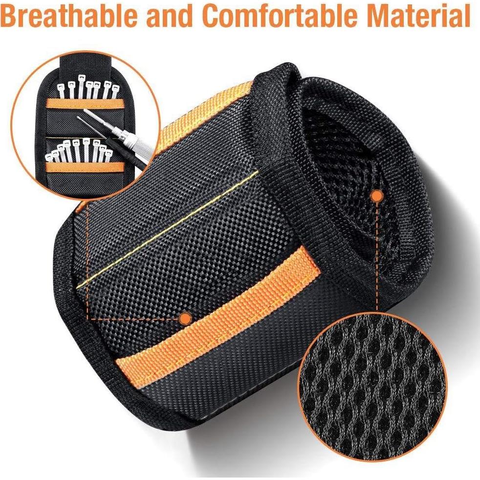 Pulsera Magnética SYTONGTONG con 15 Imanes Fuertes - Negro-naranja