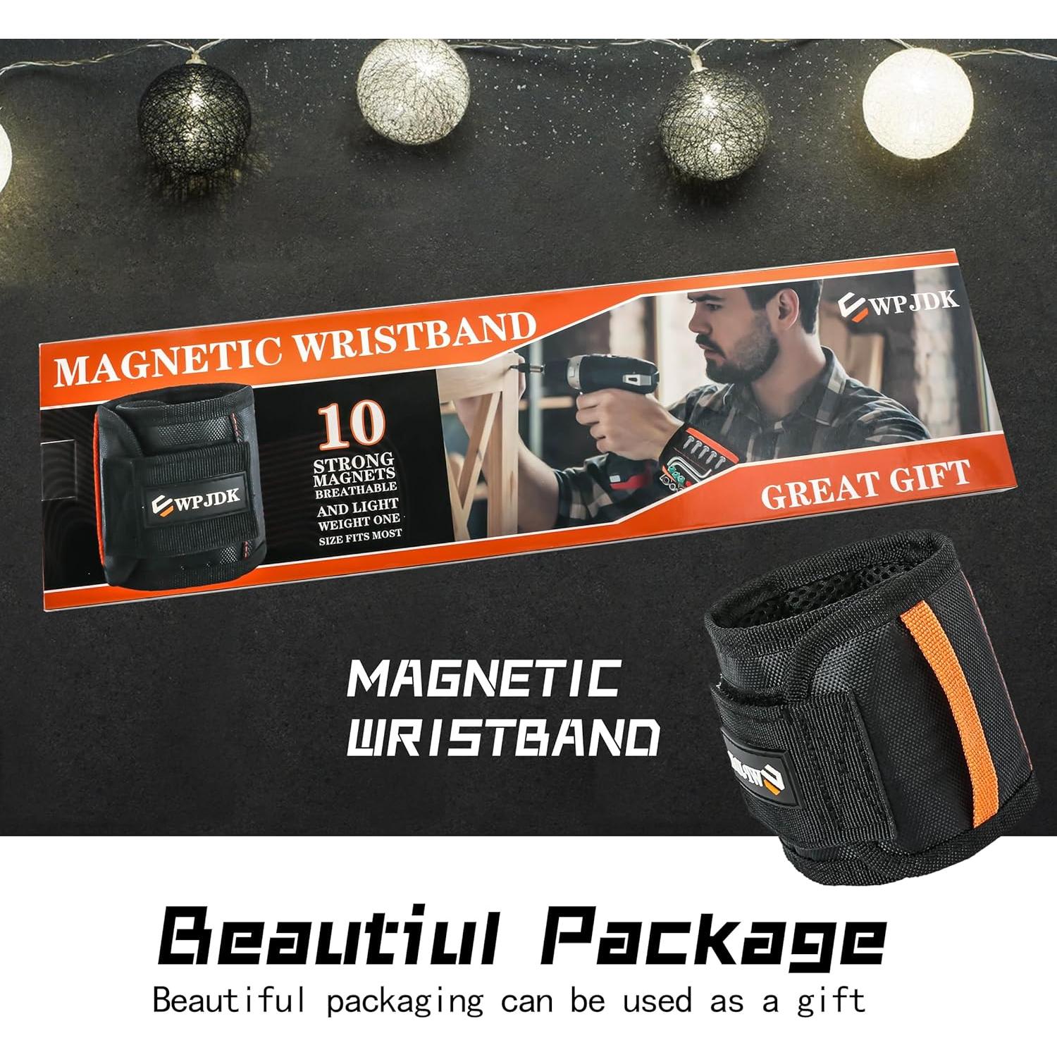 Pulsera Magnética EWPJDK para Herramientas - Ajustable, Negra