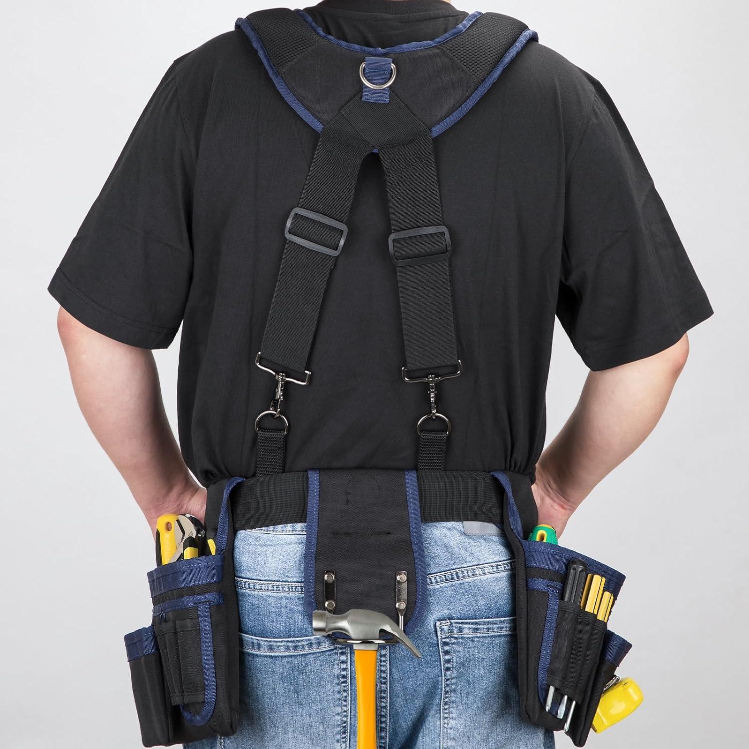 Cinturón de herramientas UMYLOV con tirantes y 24 bolsillos