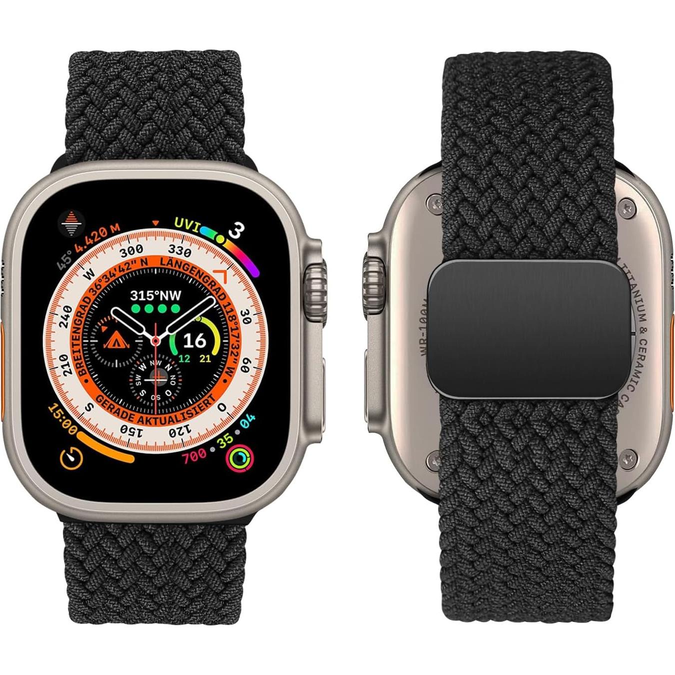 Banda Sport Nylon Ajustable MroTech para Apple Watch 42-49mm Negro