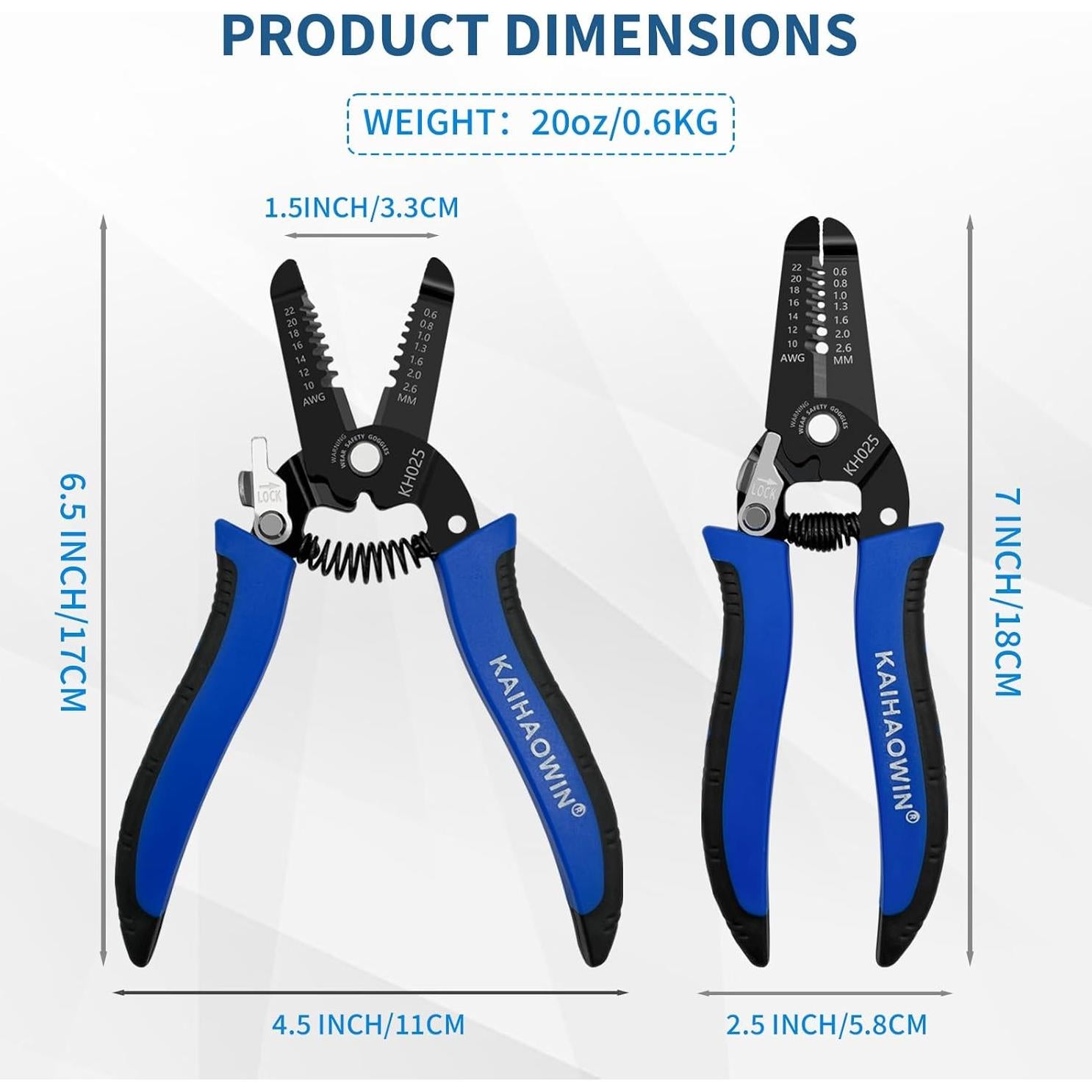 Pelacables KAIHAOWIN 5 Piezas con Bloqueo y Resortes 10-22 AWG