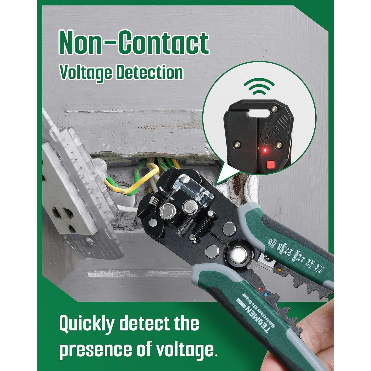 Pelacables Automático TESMEN TWS-322 4-en-1 con Detección de Voltaje