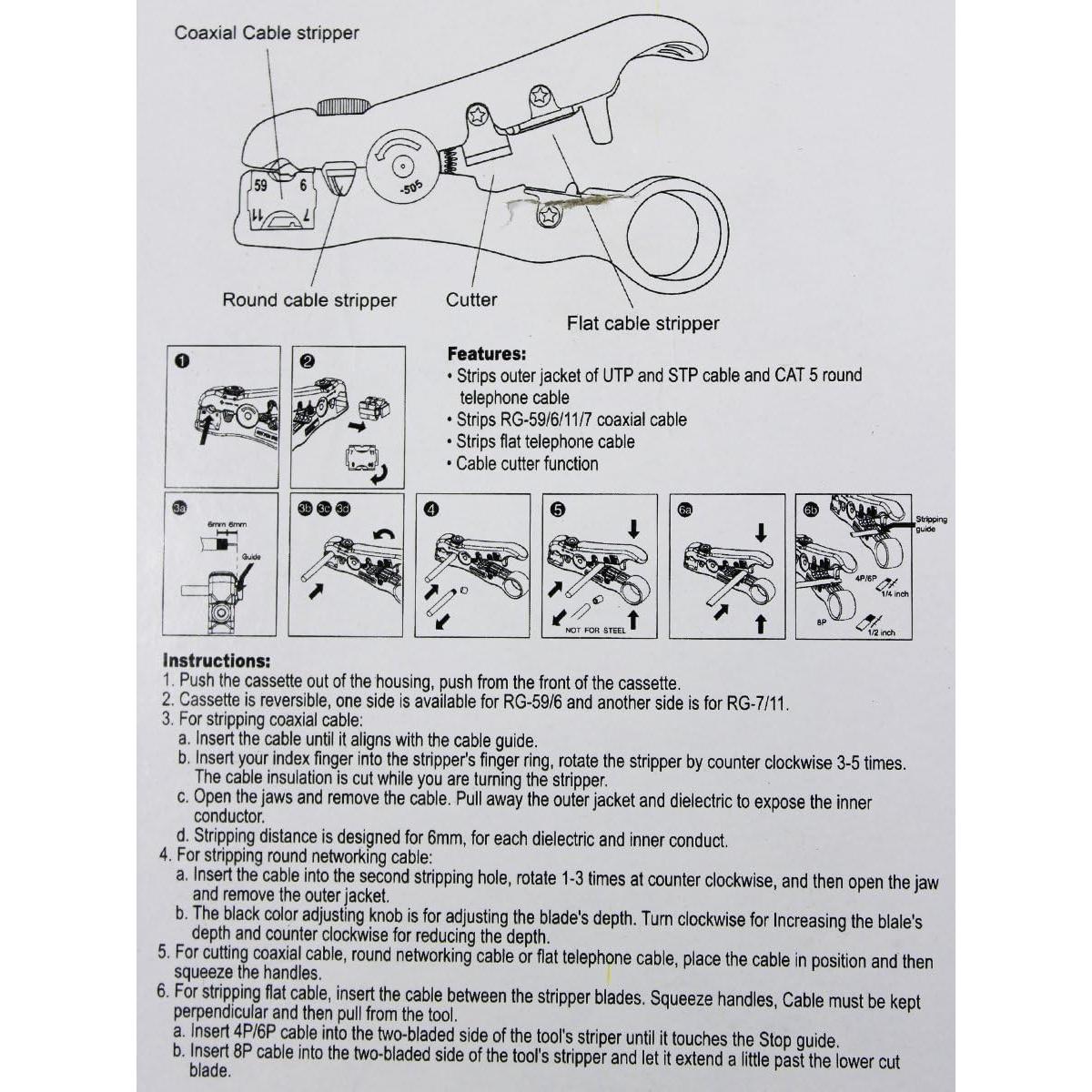 Pack 2 Pelacables Multifuncionales Exgoofit para Cable UTP y Coaxial