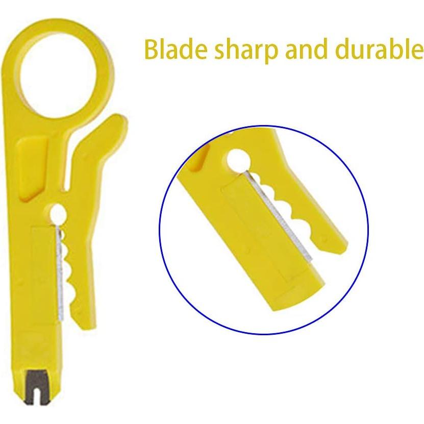 Paquete de 6 peladores de cables OLIREXD amarillos Cat5e