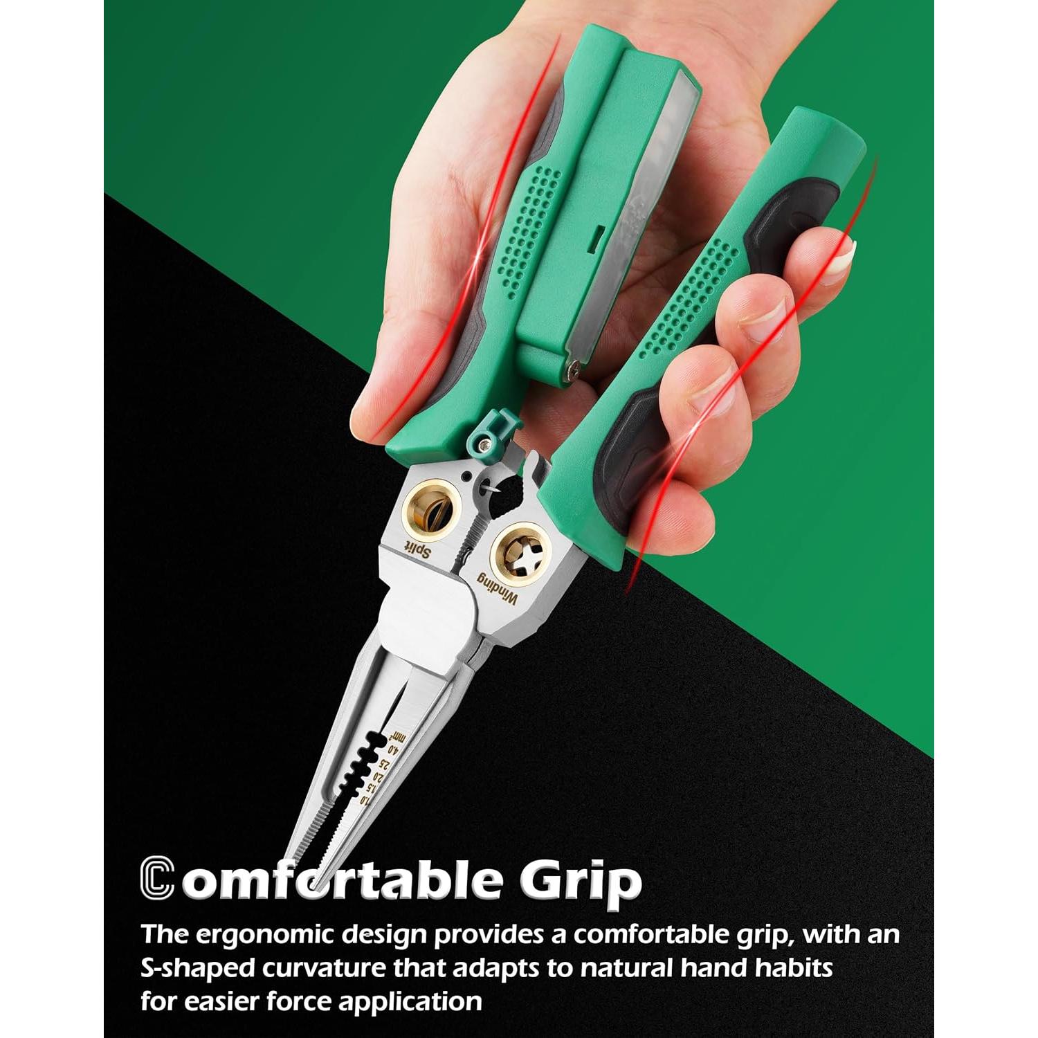 Pelacables 8 en 1 FAITIO Verde con Probador de Voltaje