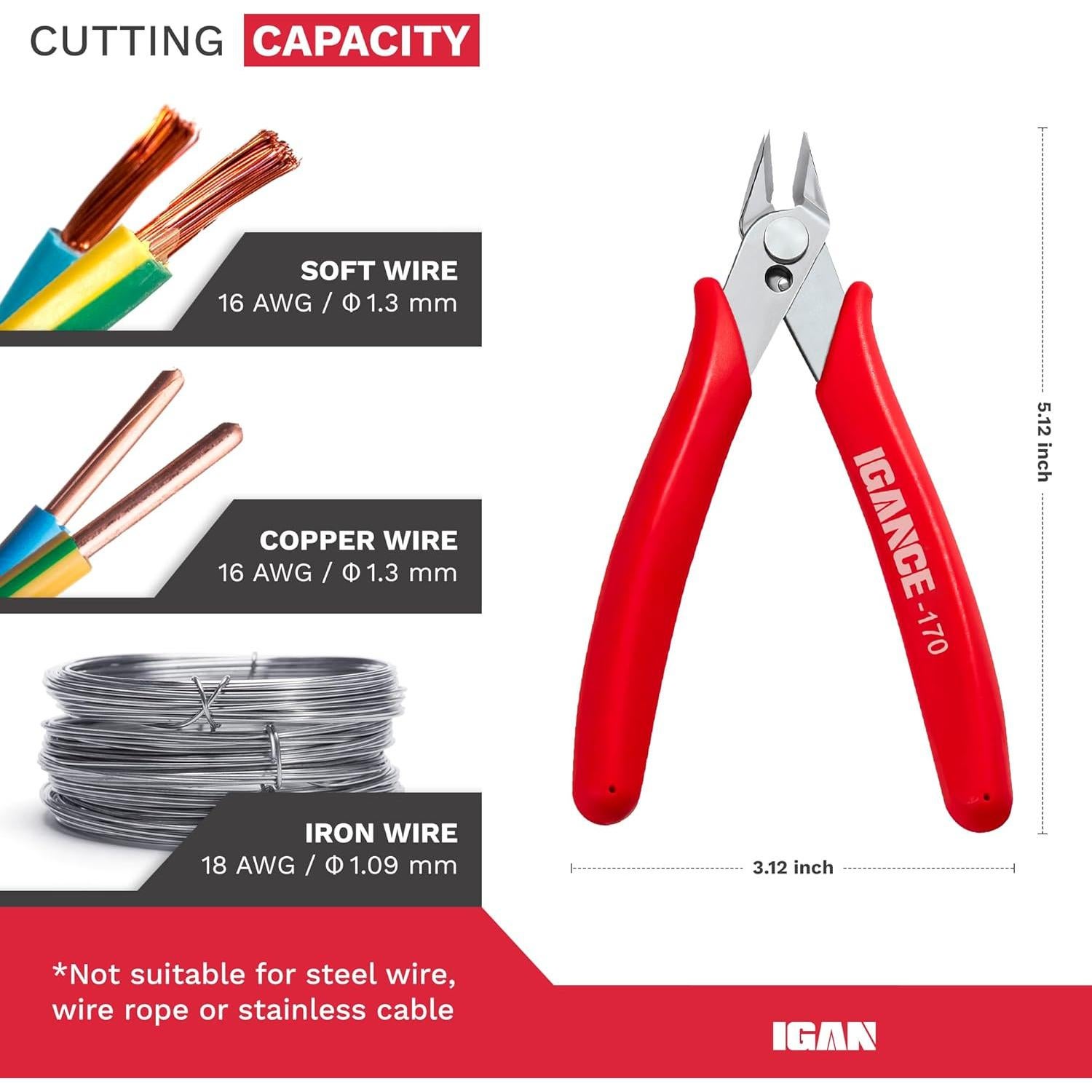 Cortador de Alambre IGAN-170 de Precisión 1mm - Rojo