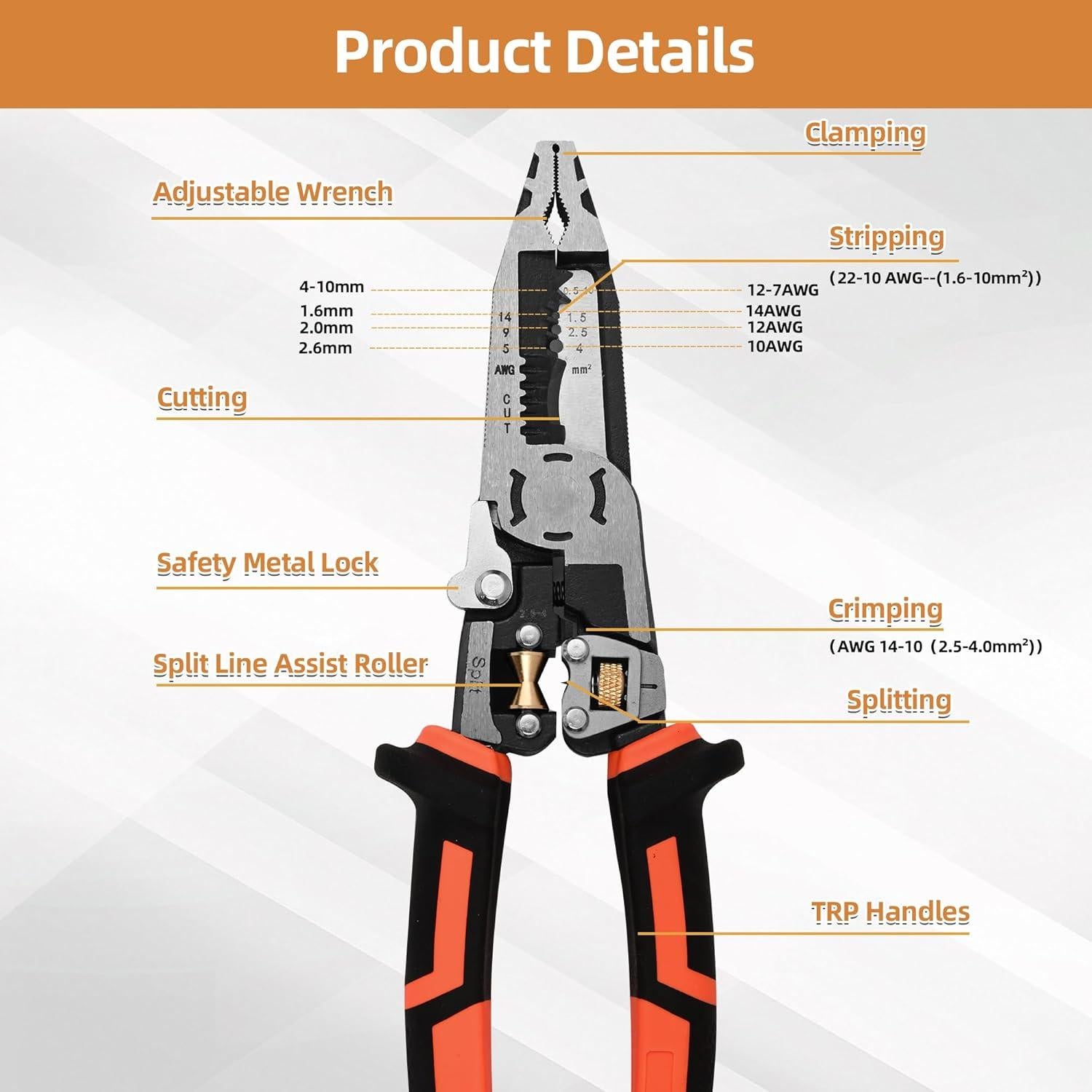 Herramienta Multifuncional Pelacables Crimpadora Nuaoi WS-9