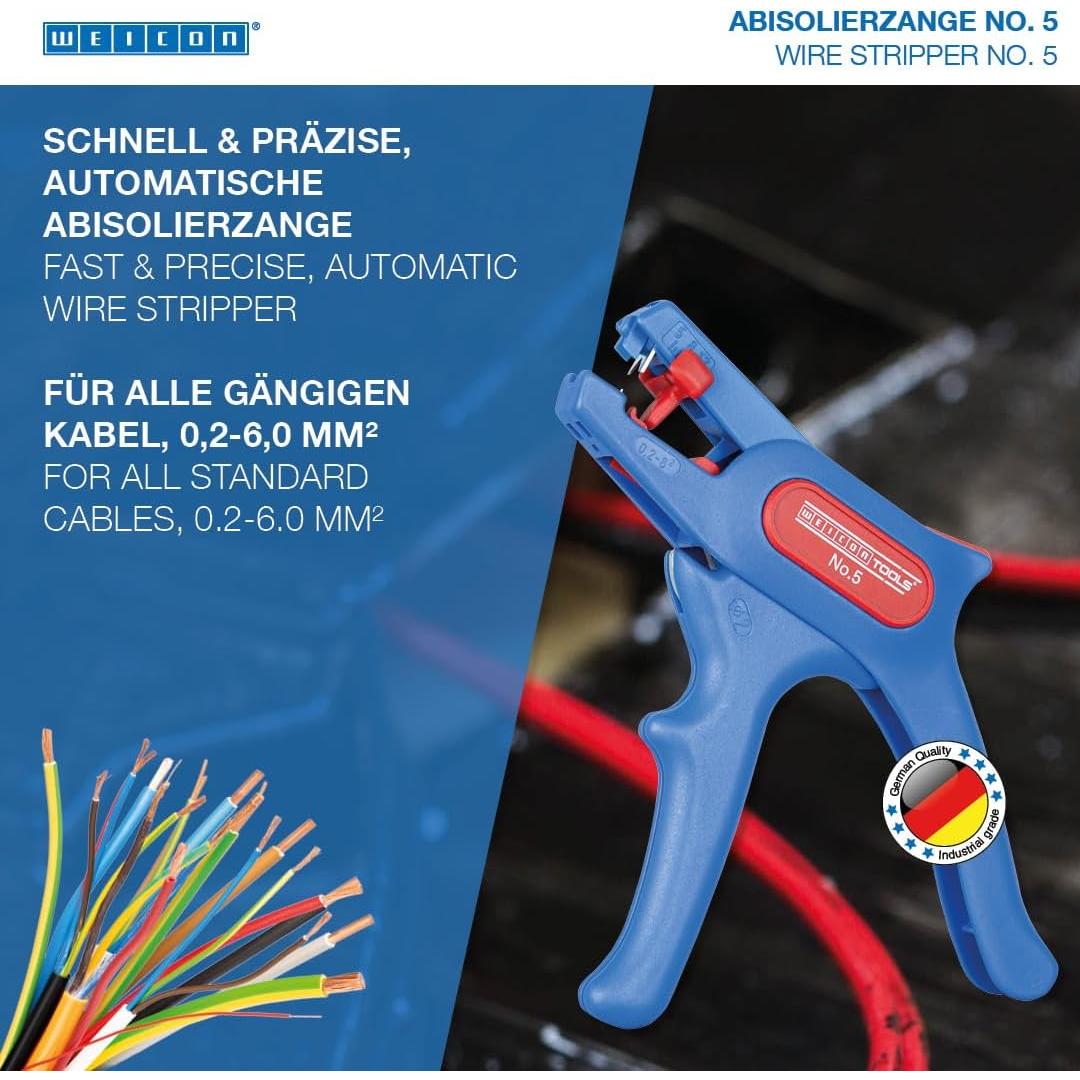 Pelacables Automático WEICON No. 5 | Ajustable 0.2-6.0 mm²