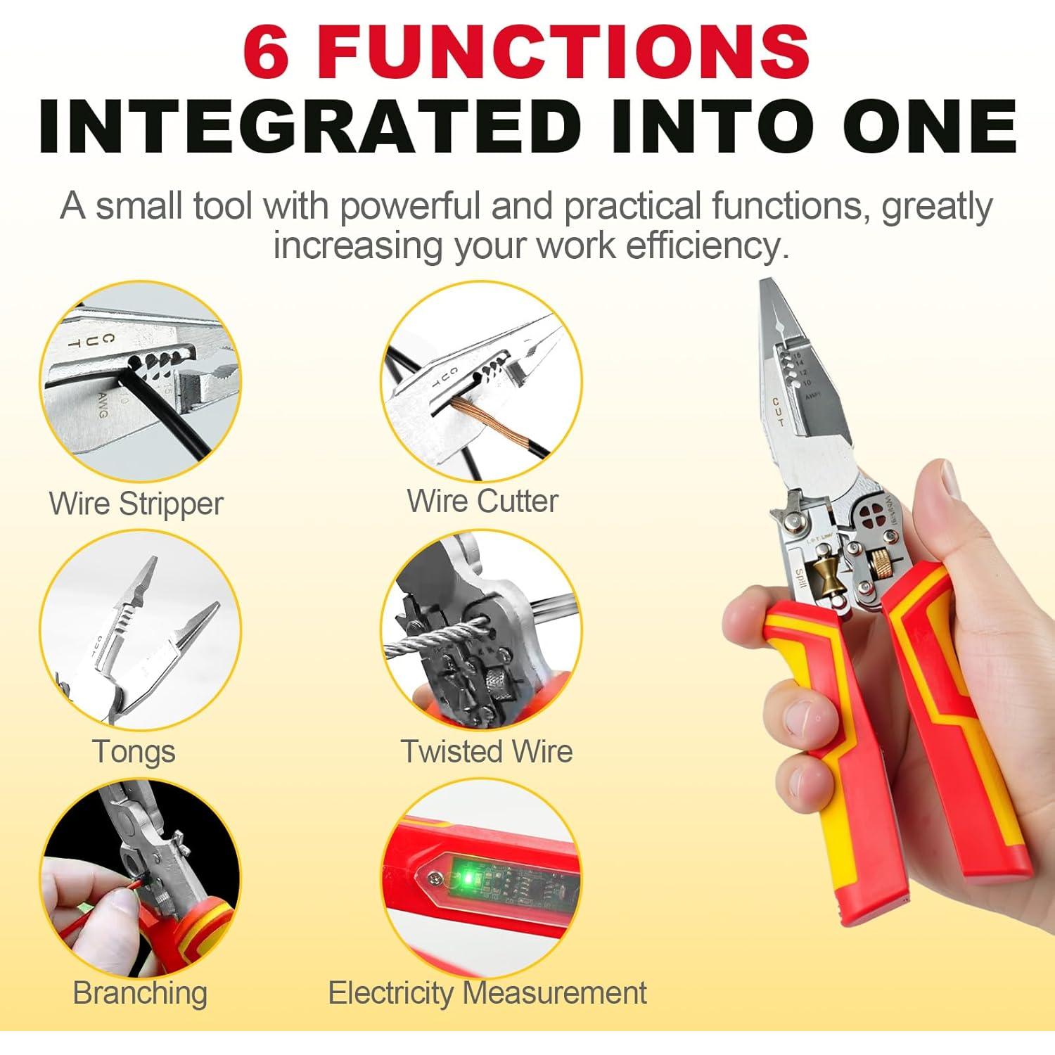 Herramienta Desforradora de Cables 6 en 1 XUZHOU - Prueba Voltaje