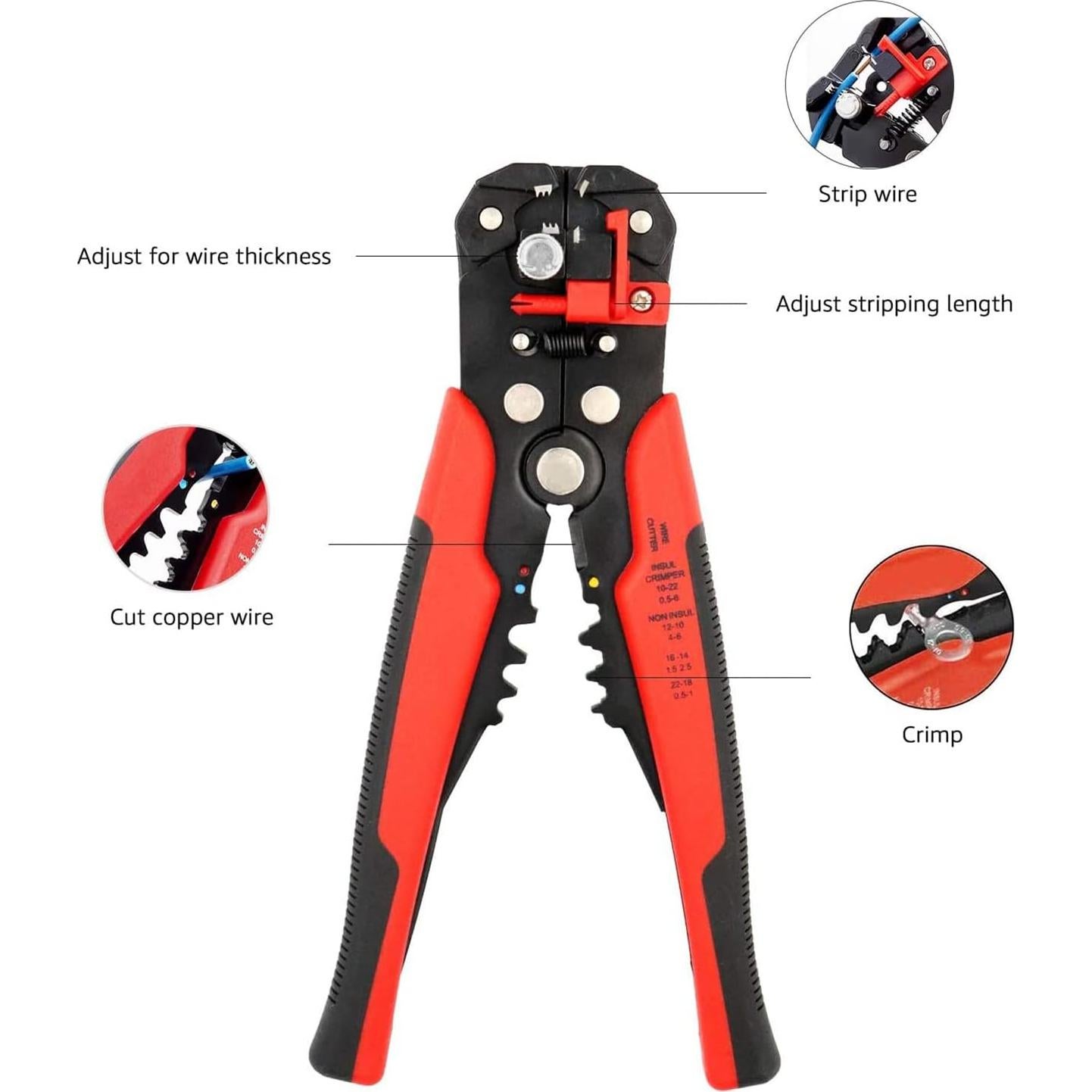 Pelacables y Crimpadora Amazon Basics Autoajuste 20cm