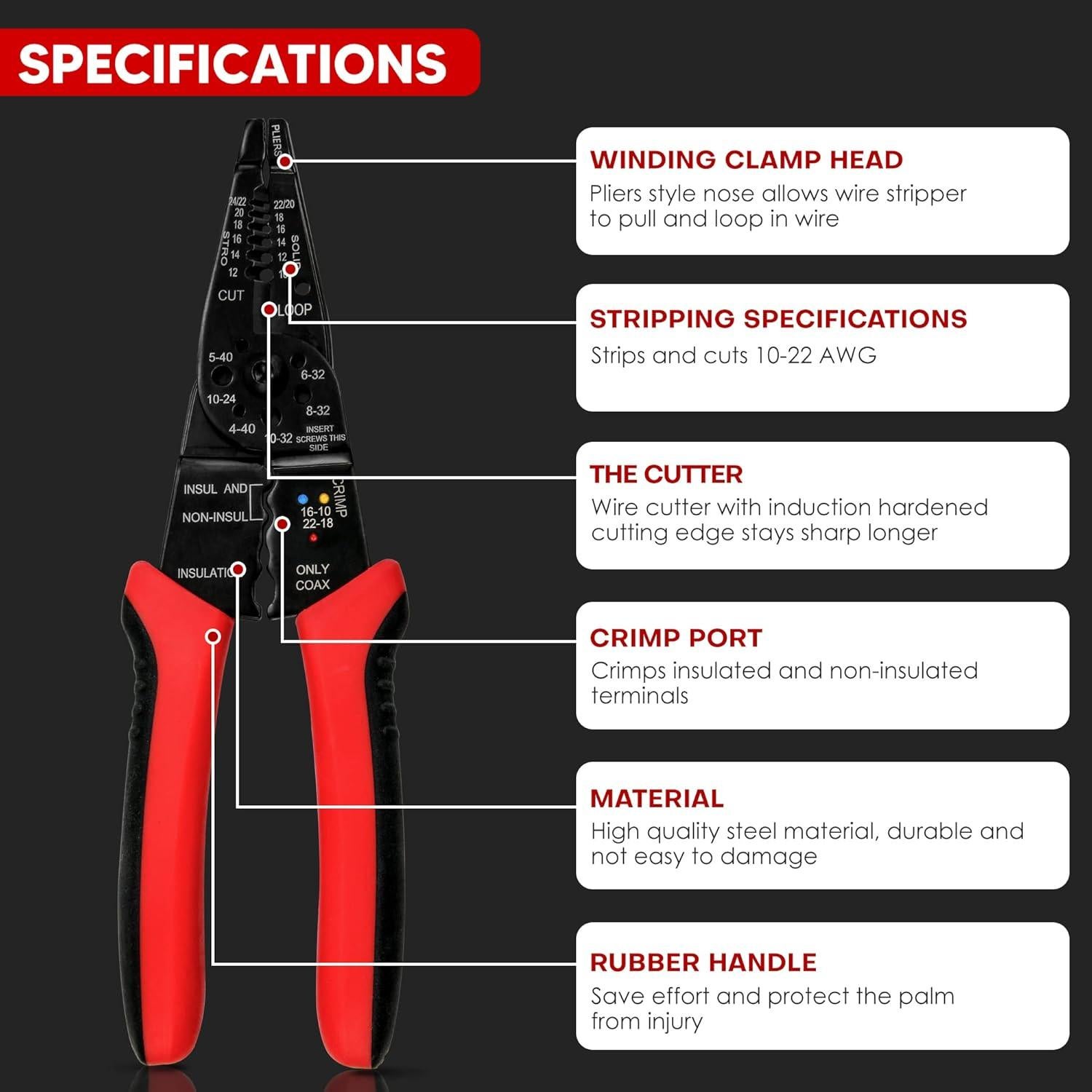 Cortador de Pelacables YIYITOOLS XT-1-001 220g Ergonómico
