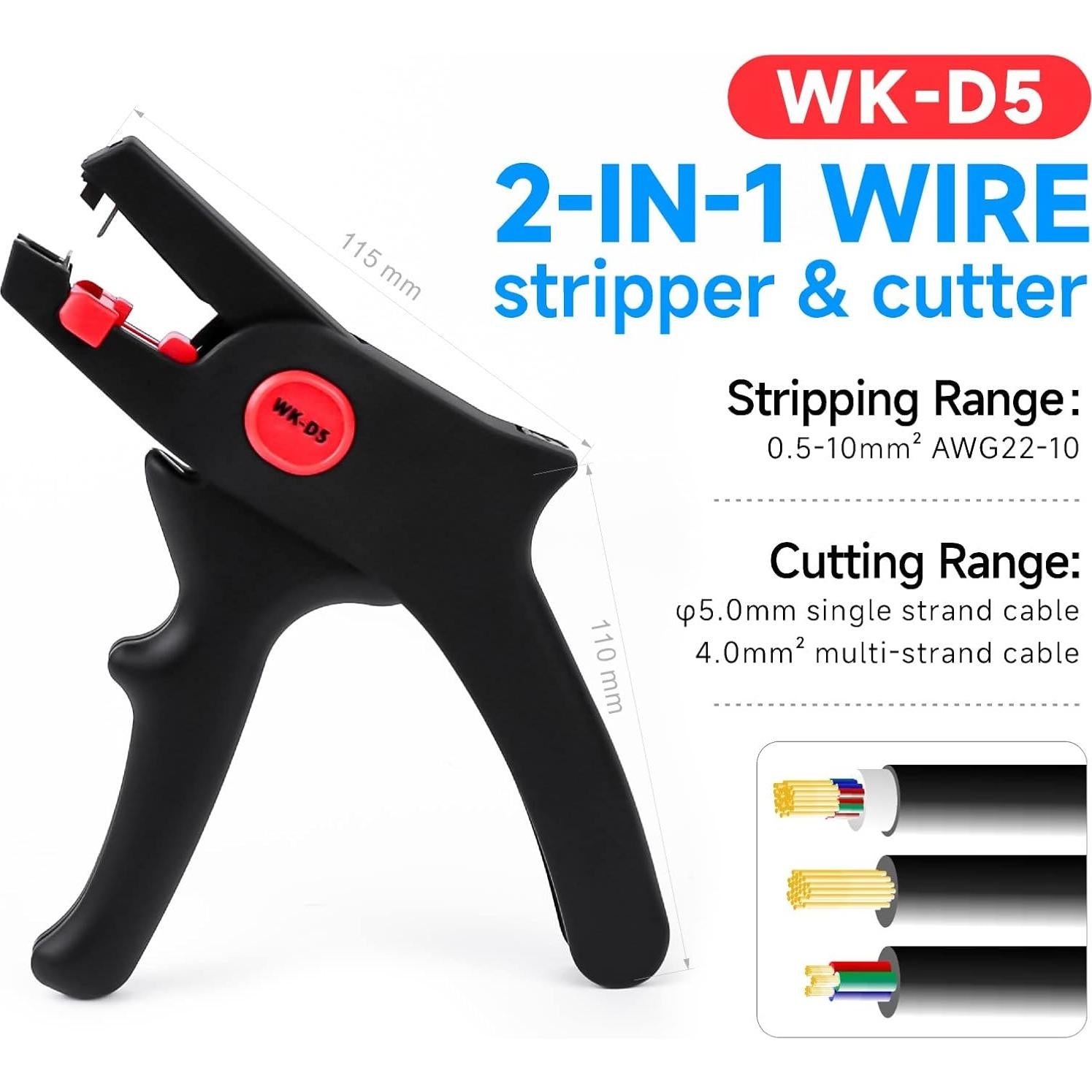 Destripador de Cables Manual WEKESIGO WK-D5 - Cortador y Desforrador