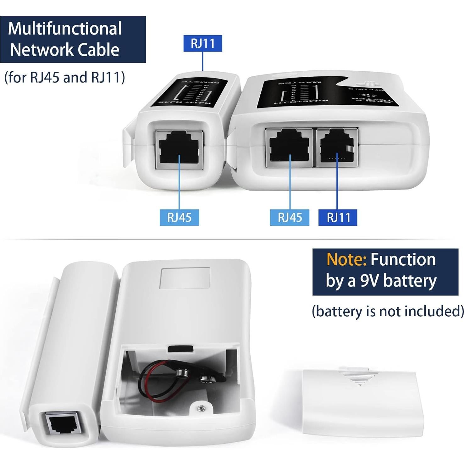 Crimpadora RJ45 PETECHTOOL + 50 Conectores Cat6 + Probador