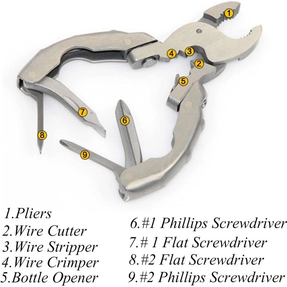 Mini herramienta multifuncional 9 en 1 GXMRHWY acero inoxidable