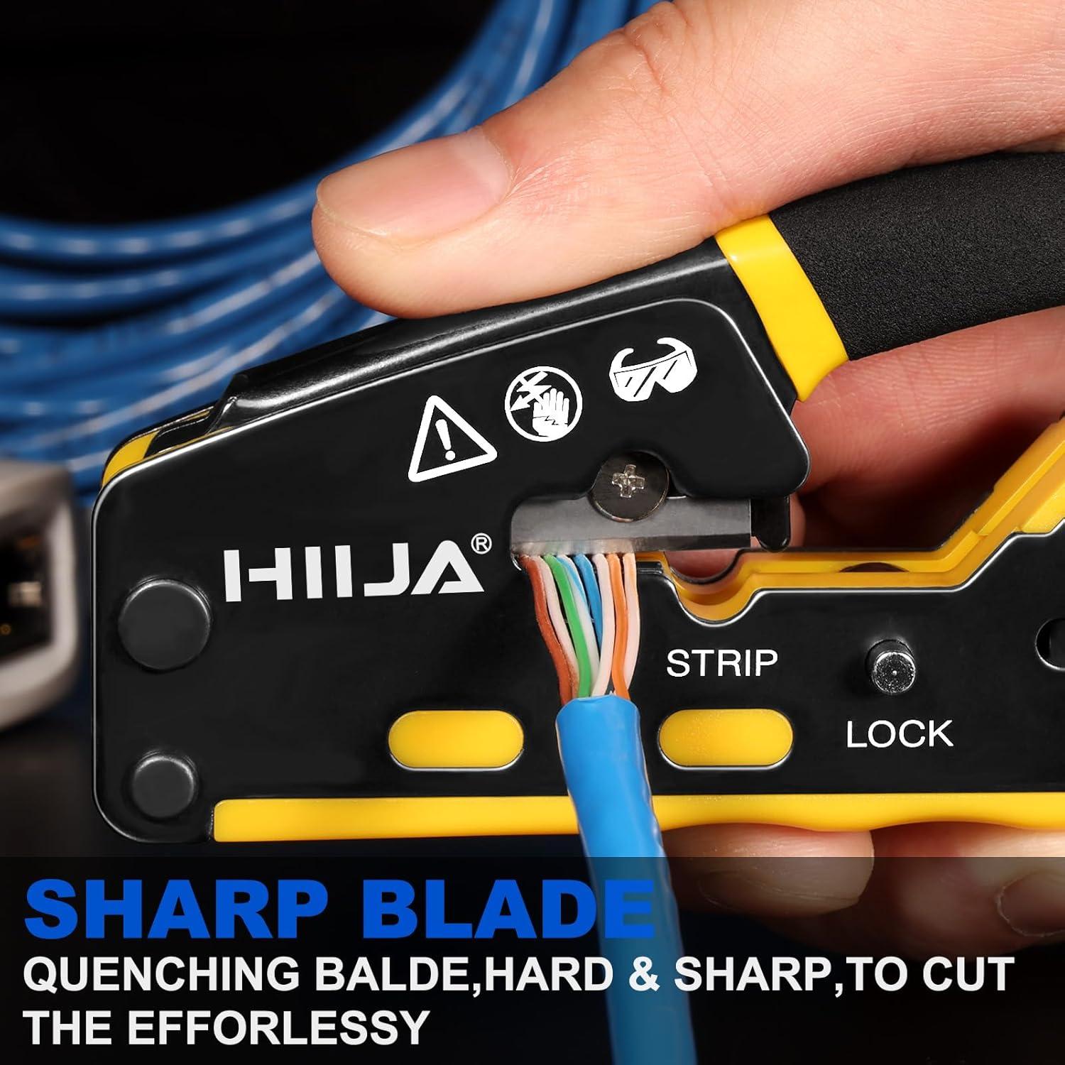 Kit de Crimpado RJ45 Pasante HIIJA con Probador y 50 Conectores