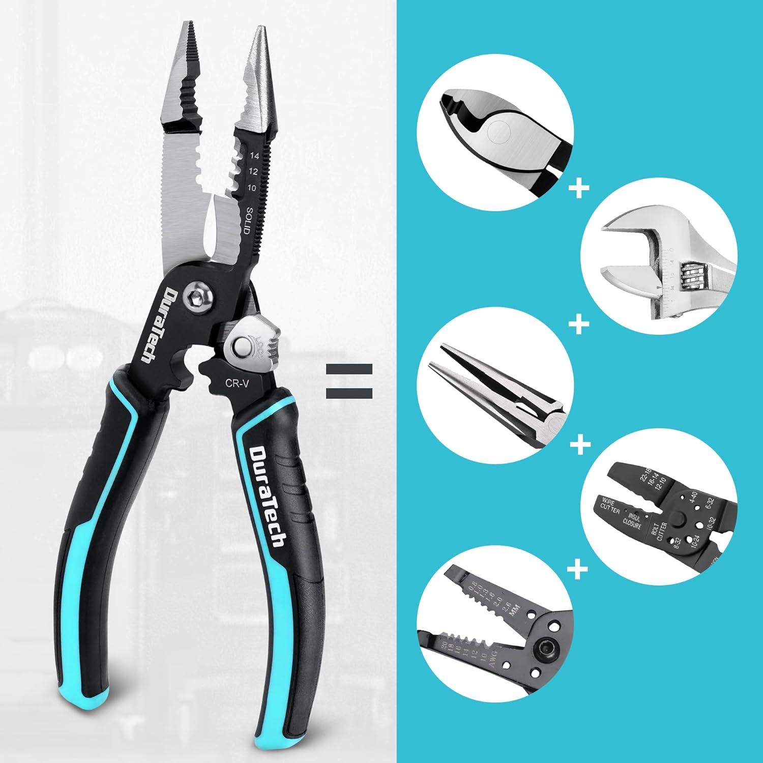 DURATECH Alicates Multifuncionales 5-en-1 20.32 cm Cr-V