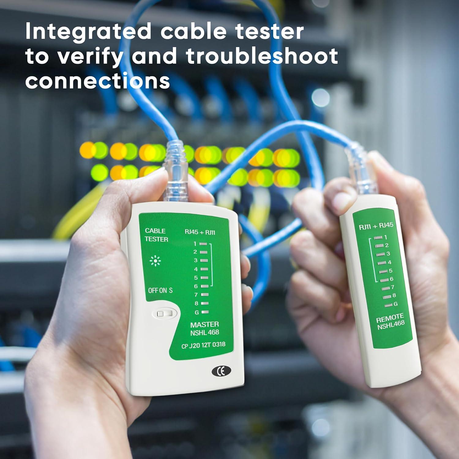 Kit de Crimpadora RJ45 Cywest con Probador y Herramientas