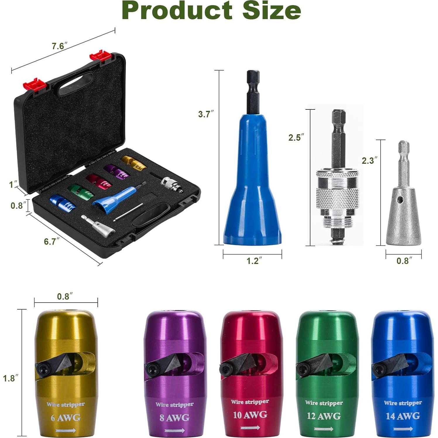 Desforradora de Alambres Mozeyerh 8 en 1 para Taladro 0.62 kg