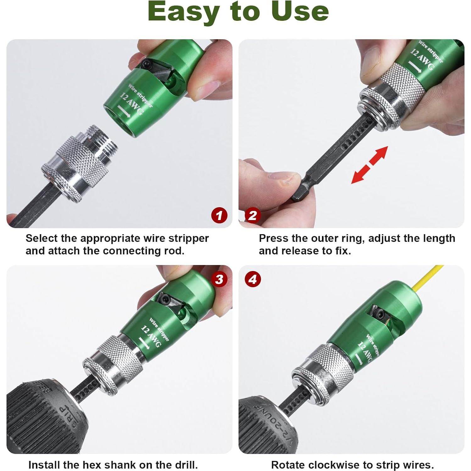 Desforradora de Alambres Mozeyerh 8 en 1 para Taladro 0.62 kg