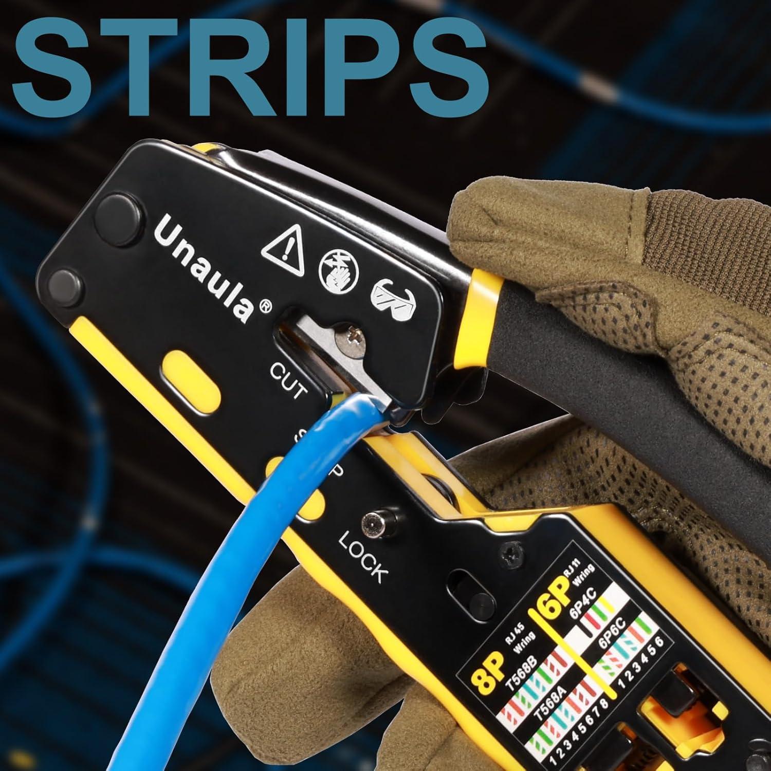 Kit de Crimpado RJ45 Unaula - Crimpadora Ethernet Profesional