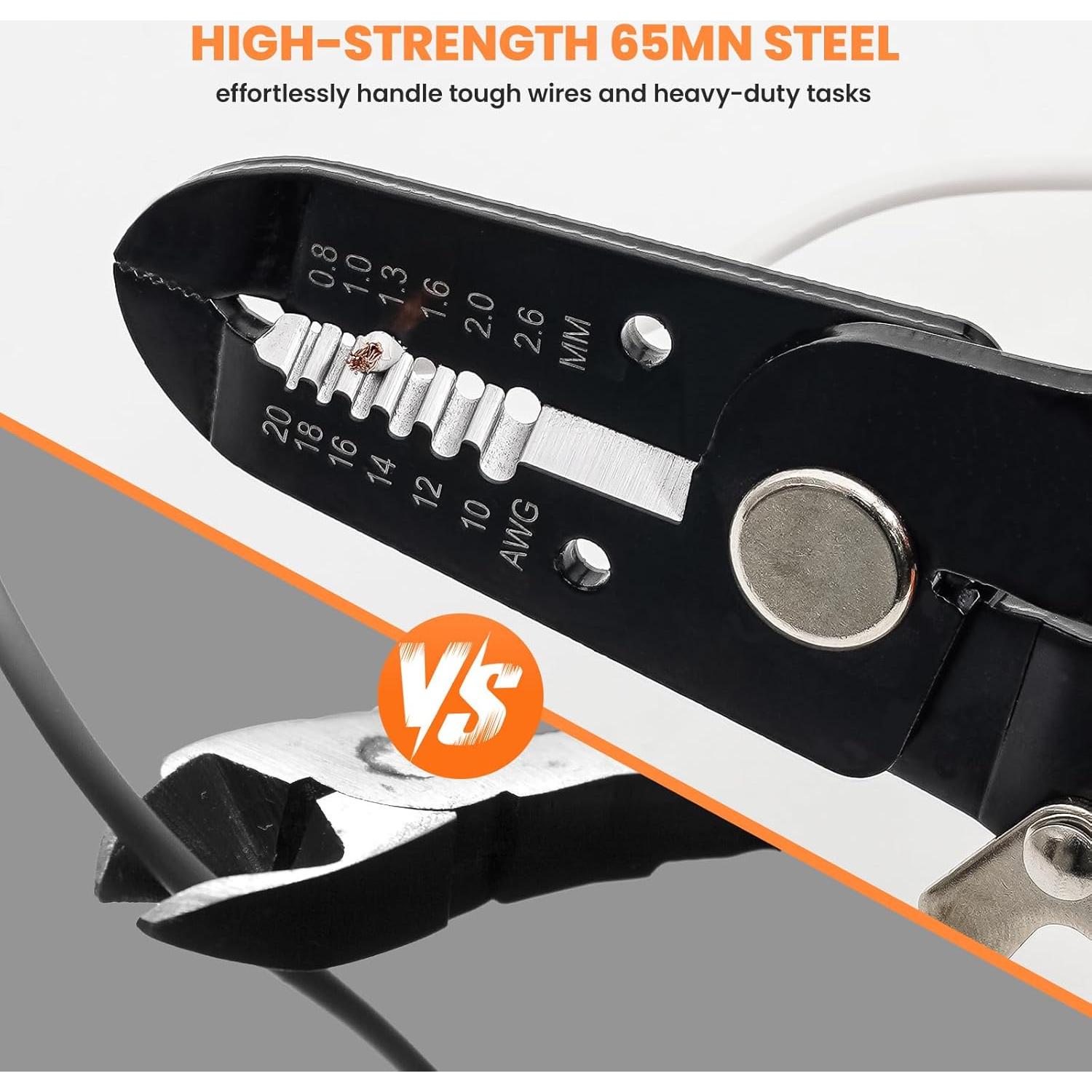 Pelacables Multifuncional HARDELL+ 19.05 cm 5 en 1 para 10-20 AWG