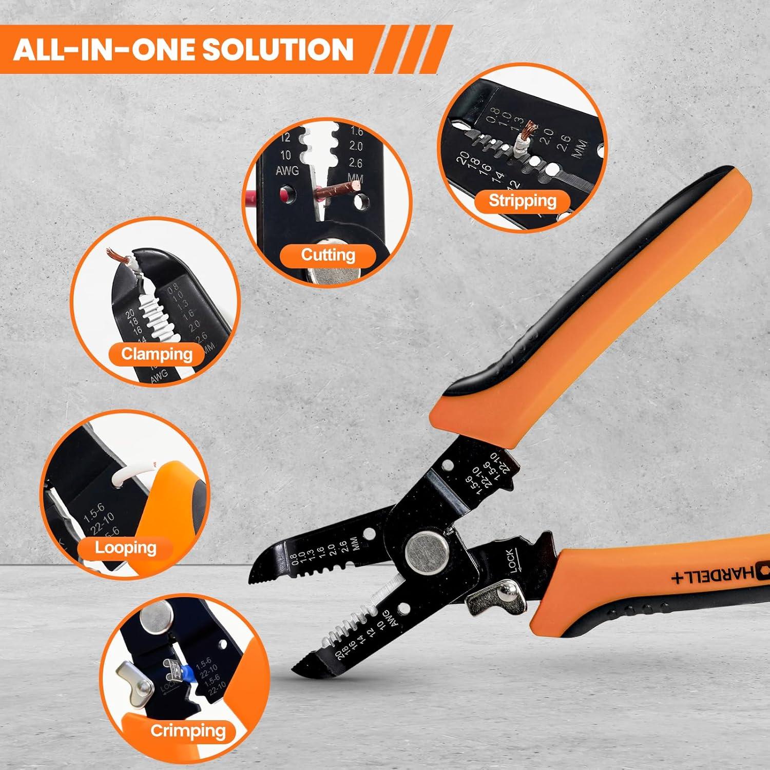 Pelacables Multifuncional HARDELL+ 19.05 cm 5 en 1 para 10-20 AWG