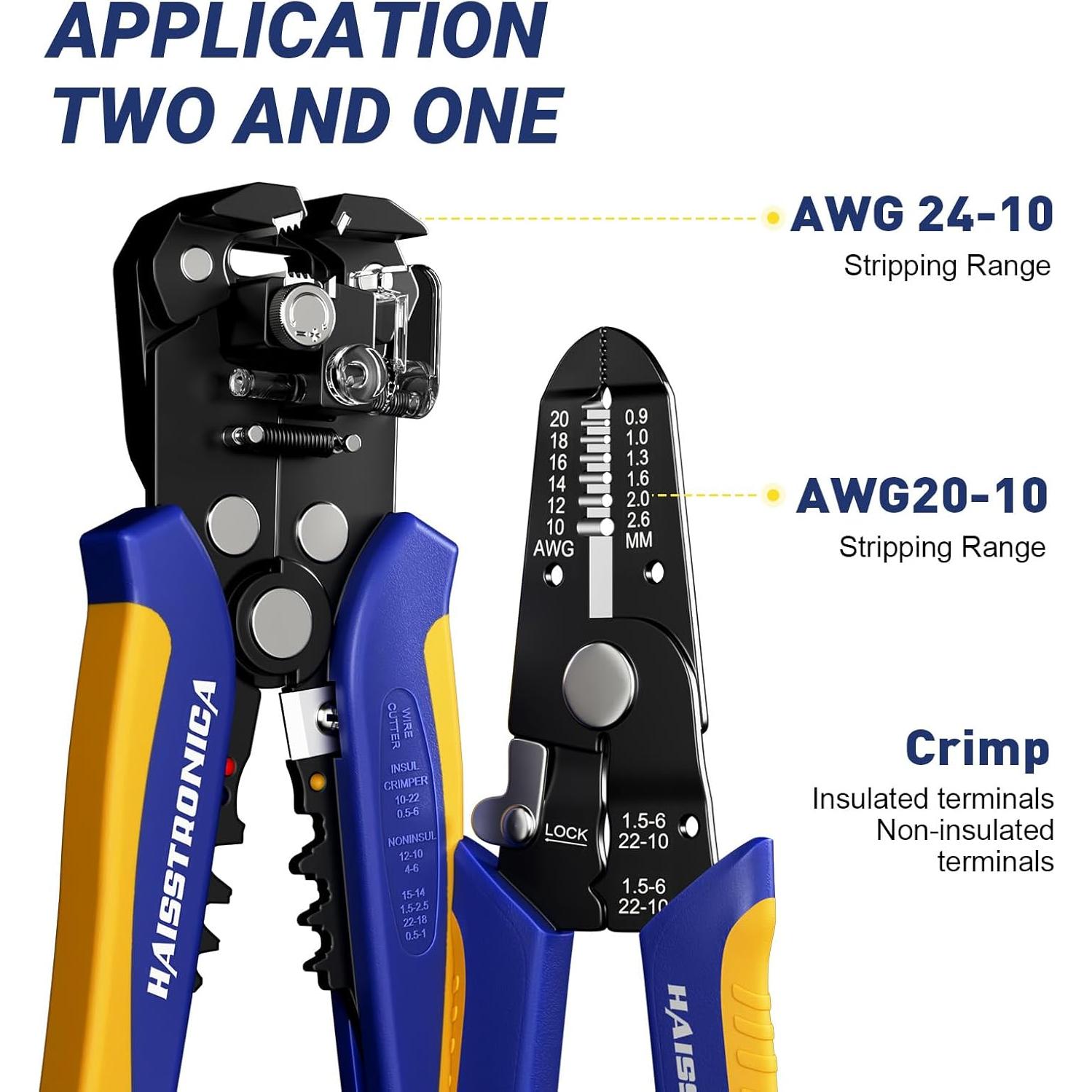 Juego de Herramientas Pelacables haisstronica 10-24 AWG Manual y Automático
