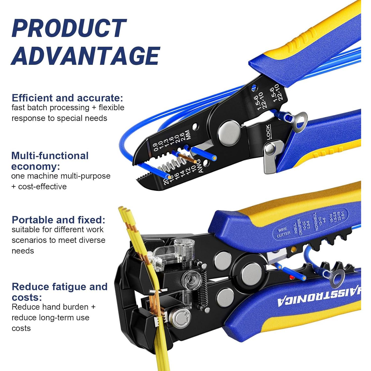 Juego de Herramientas Pelacables haisstronica 10-24 AWG Manual y Automático